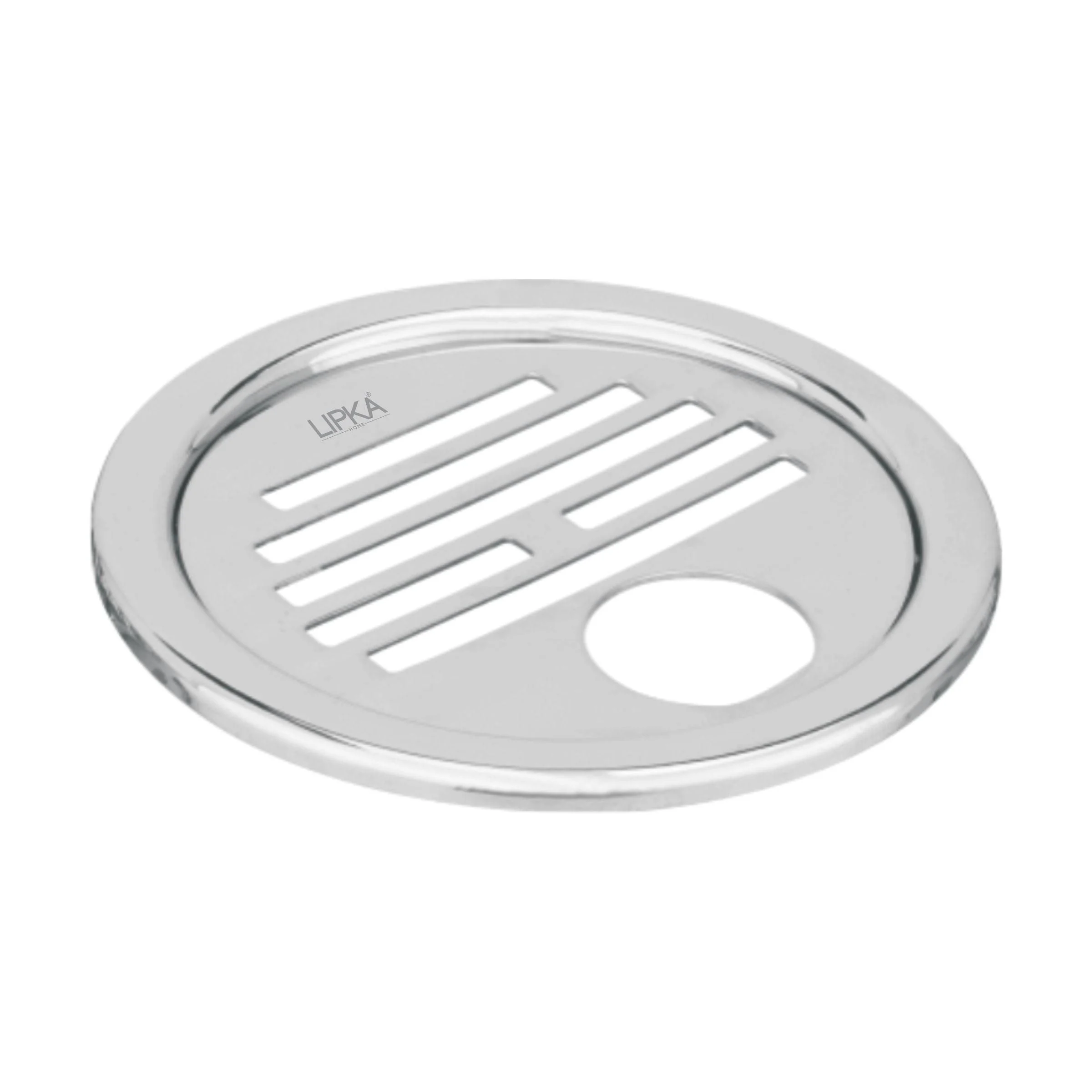 Eon Round Floor Drain with Golden Classic Jali & Hole (5 inches) - LIPKA