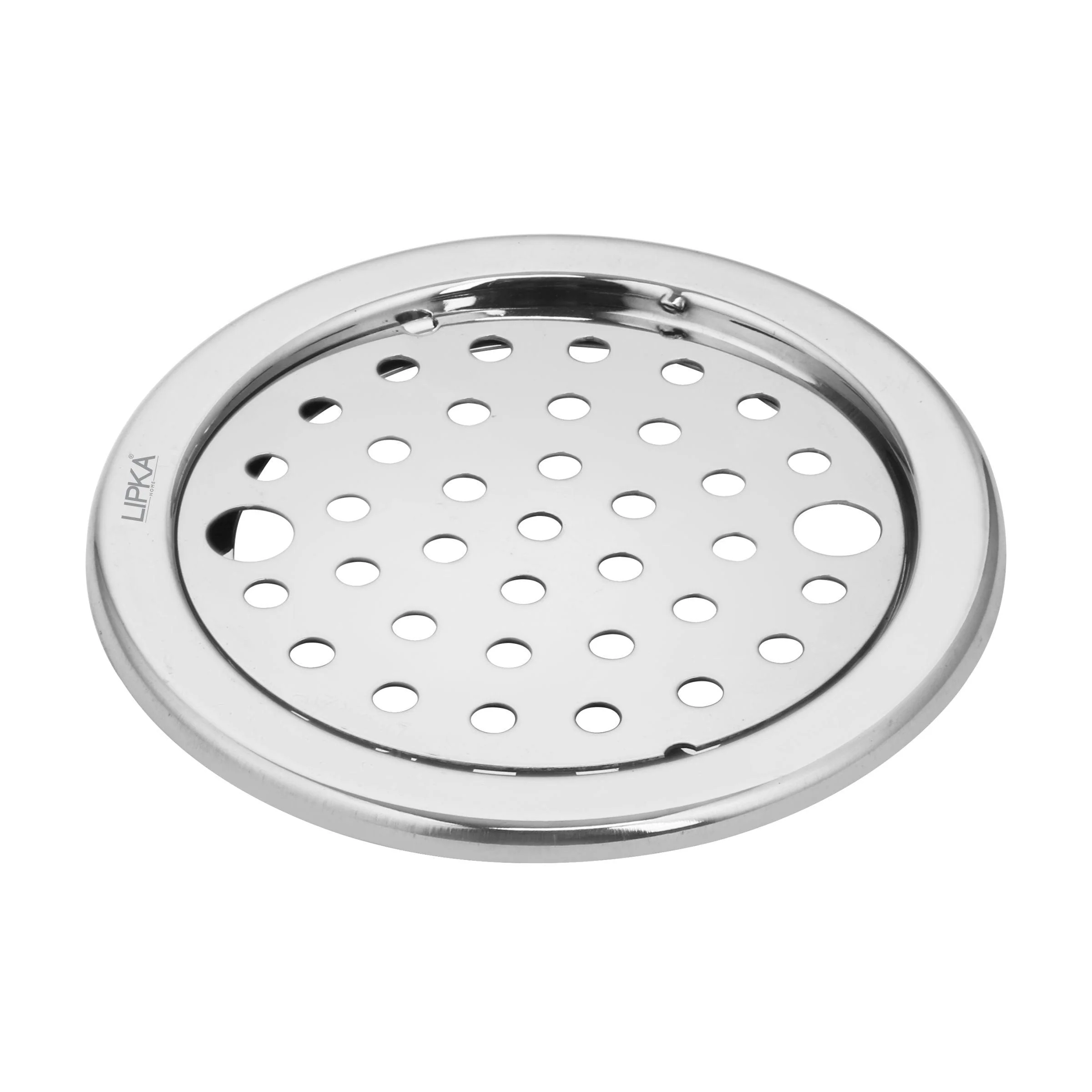 Eon Round Floor Drain with Plain Jali & Lock (5 inches) - LIPKA