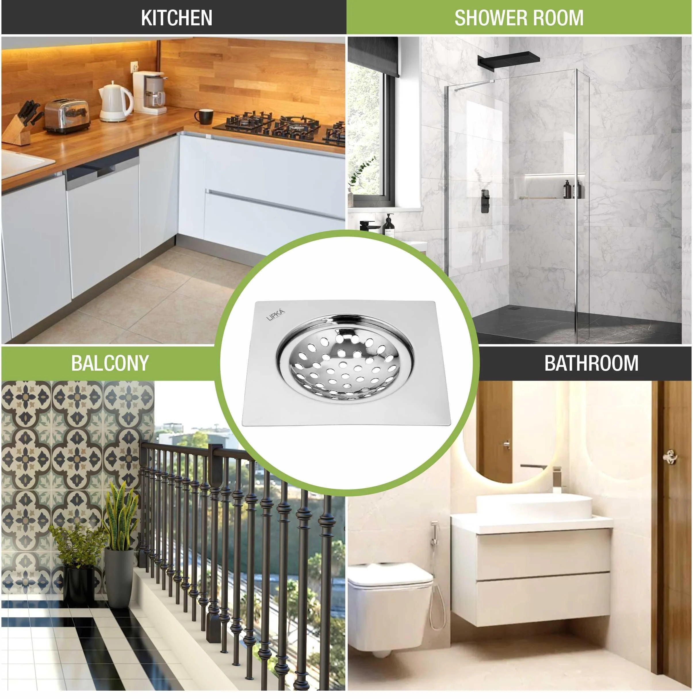 EON Square Flat Cut Floor Drain (6 x 6 Inches) - LIPKA - Image 6