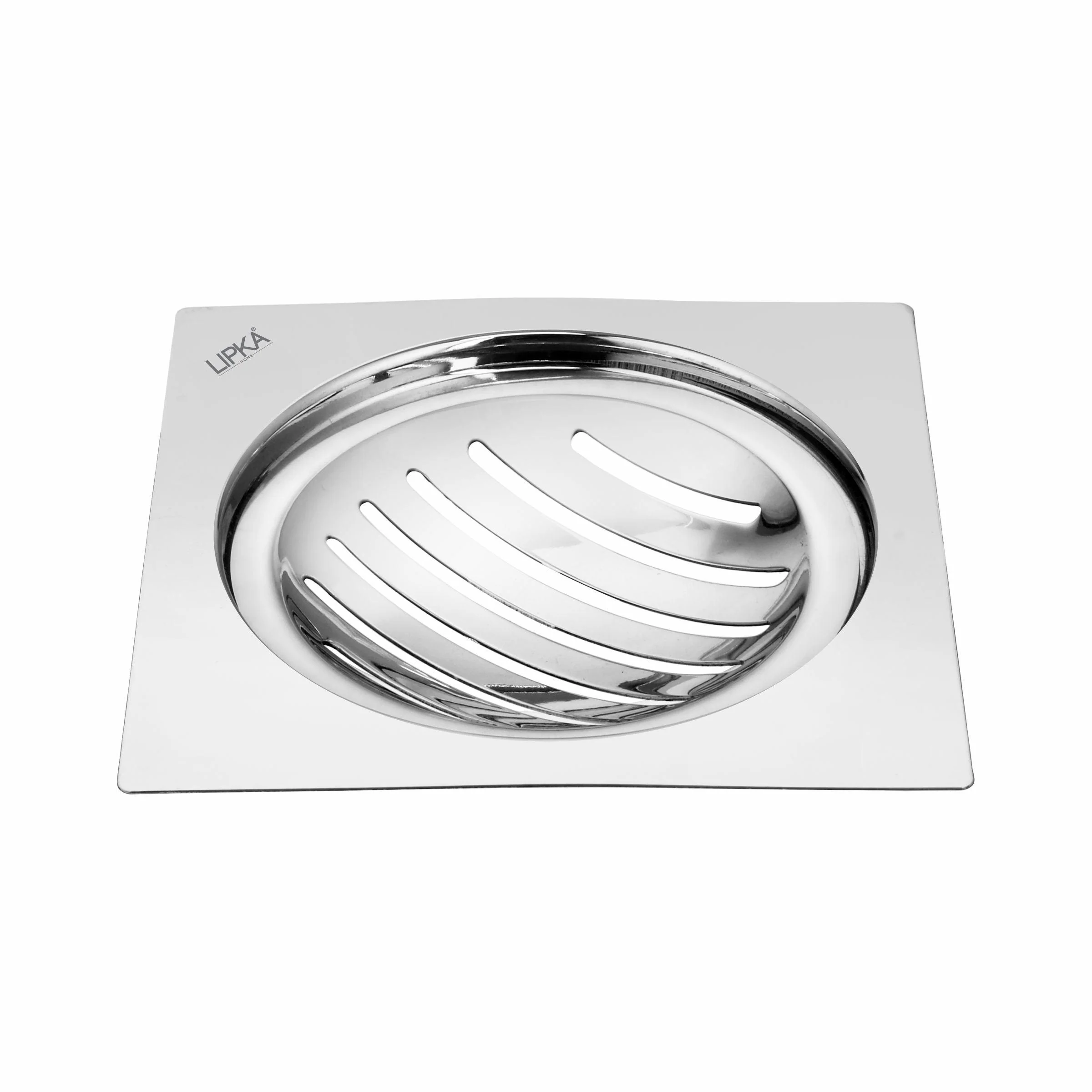 Eon Square Flat Cut Floor Drain with Classic Jali (5 x 5 Inches) - LIPKA