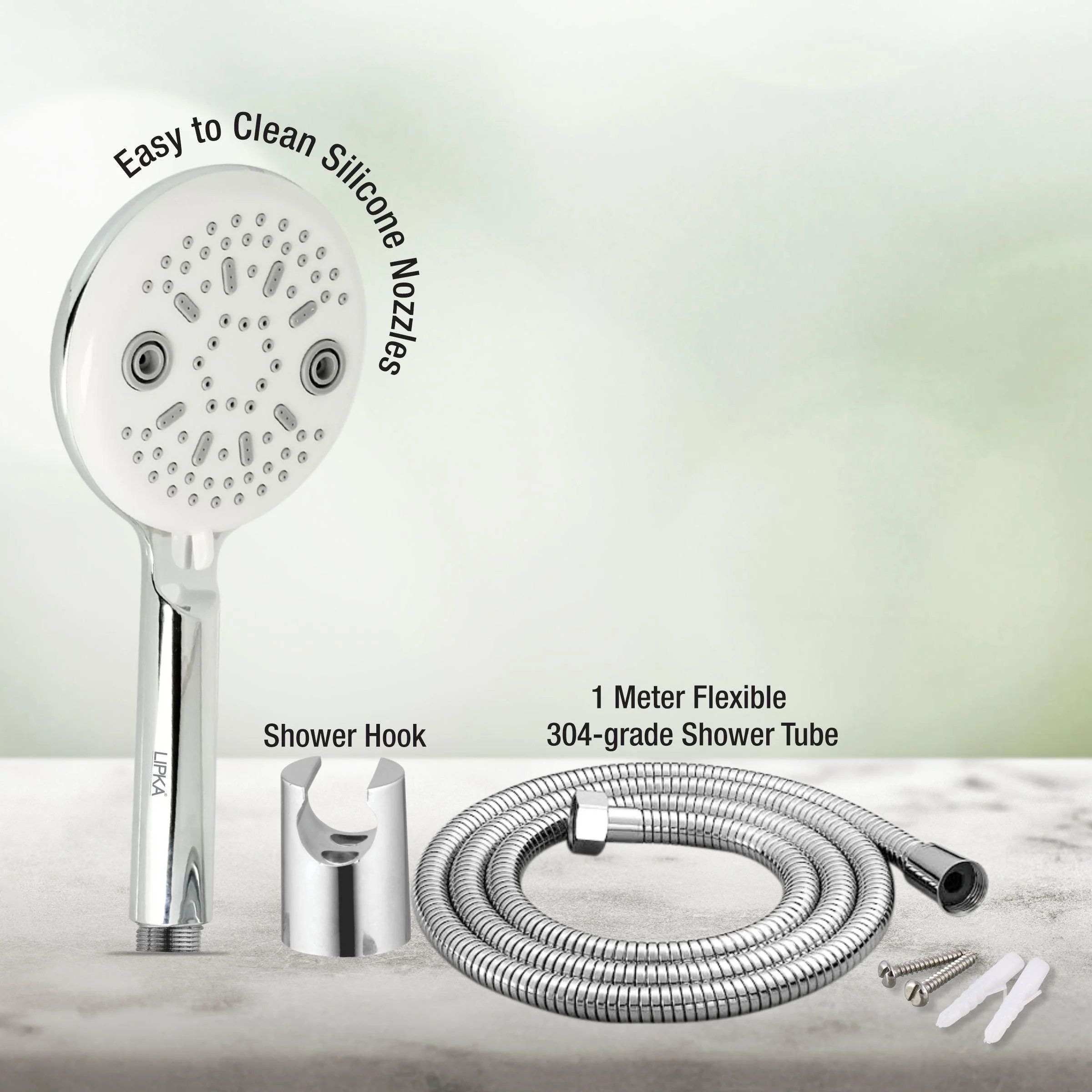Eye Bol Multi Flow Hand Shower with Holder & 304-Grade Flexible Shower Tube - LIPKA - Image 3