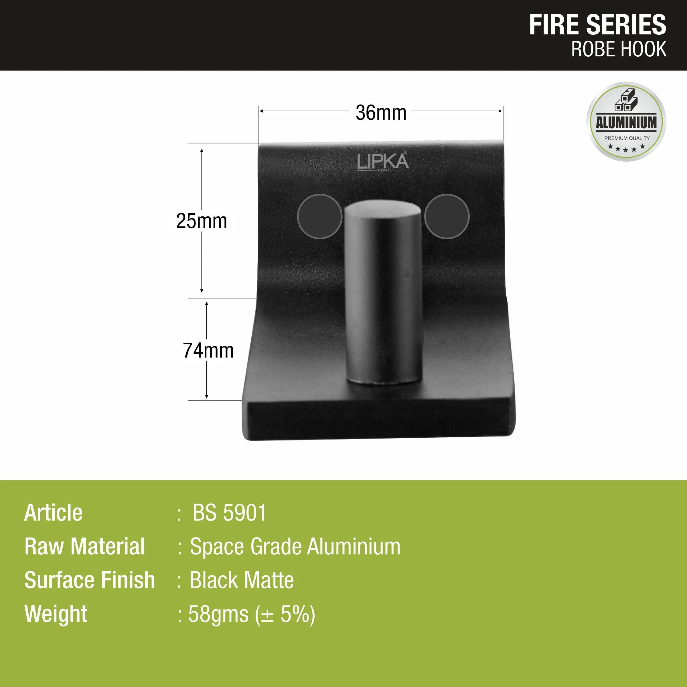 Fire Robe Hook (Space Aluminium) - LIPKA - Image 3