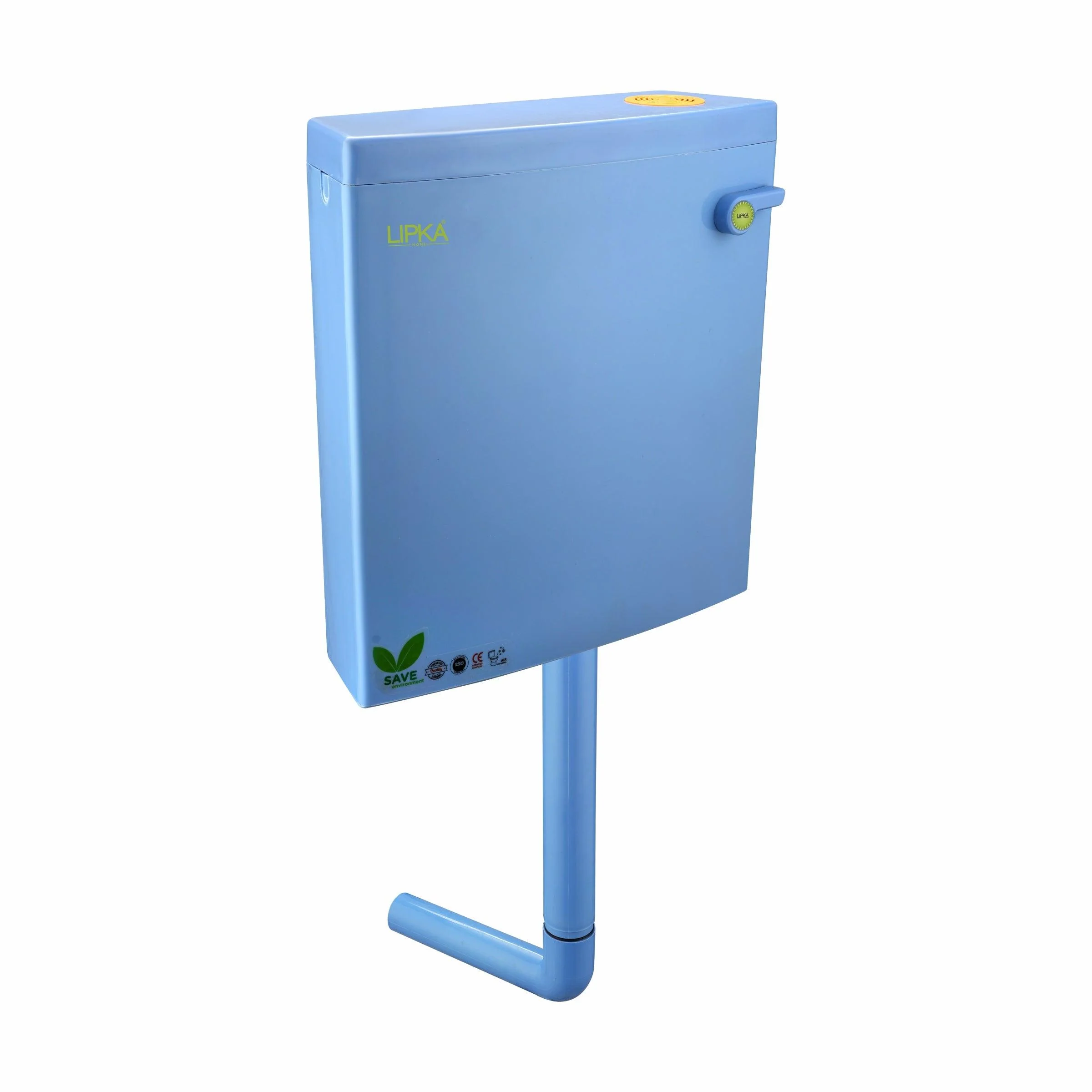 Square Flushing Cistern/ Flush Tank (Blue) |Commode not included| - LIPKA - Image 2