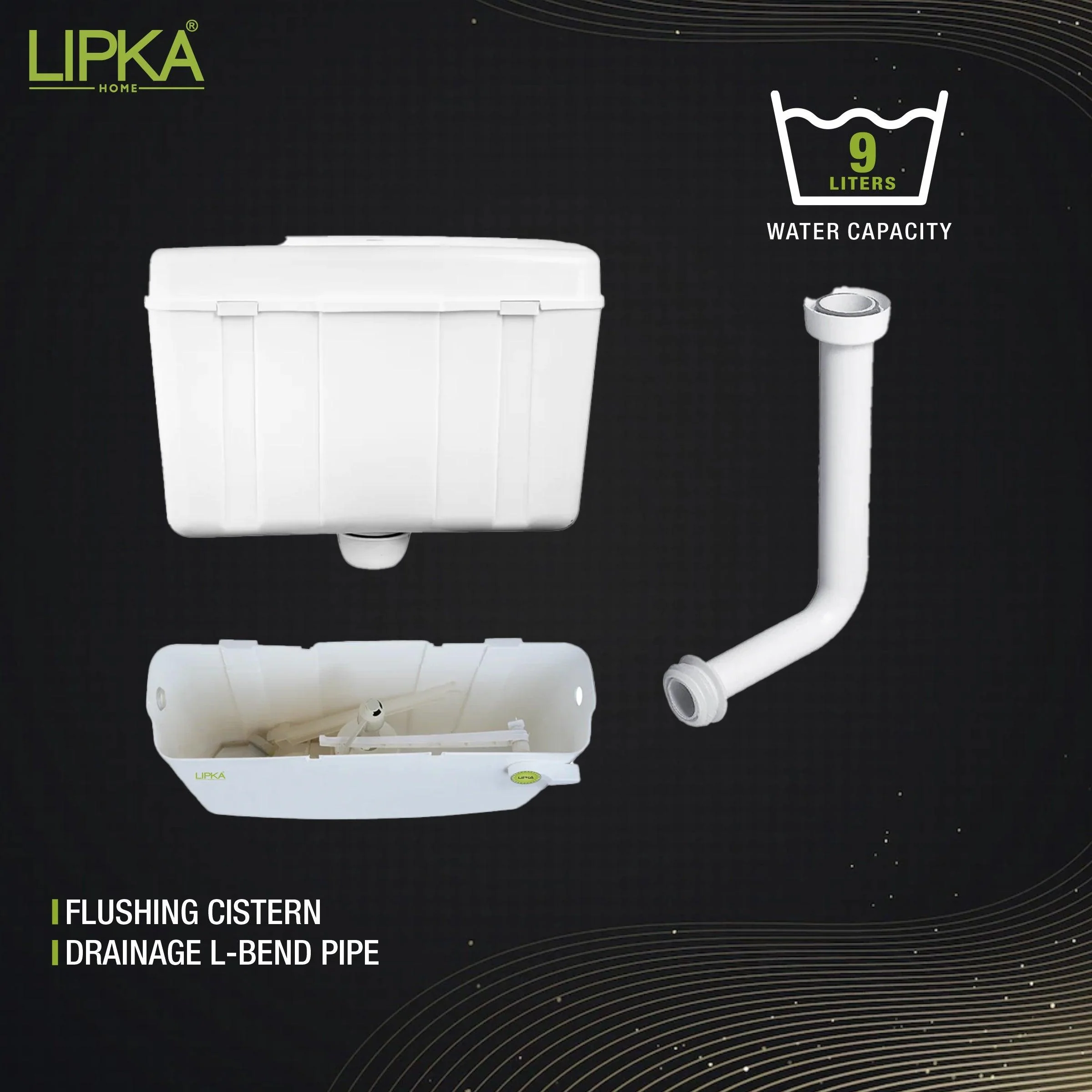 Round Flushing Cistern/ Flush Tank (White) |Commode not included| - LIPKA - Image 5