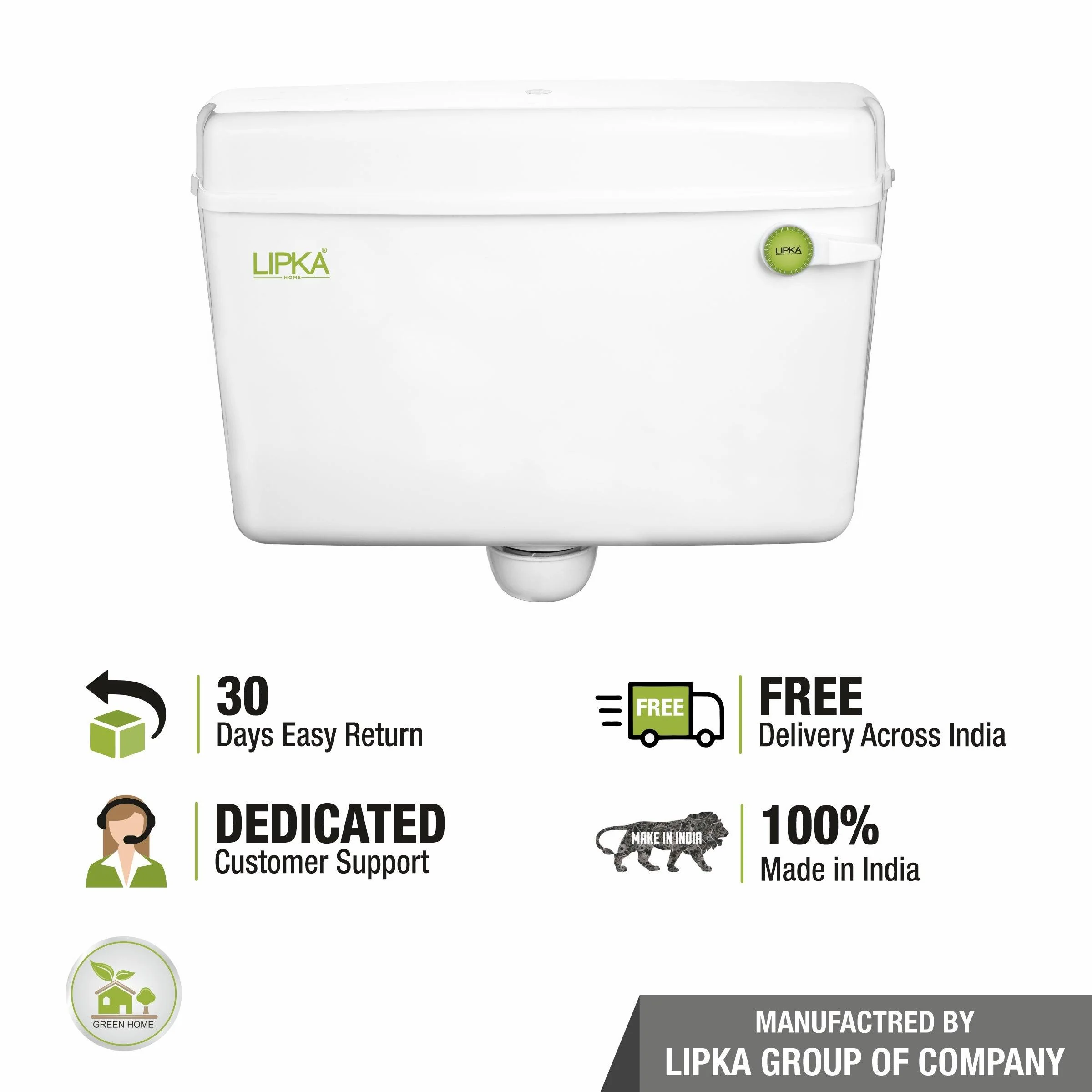 Round Flushing Cistern/ Flush Tank (White) |Commode not included| - LIPKA - Image 6