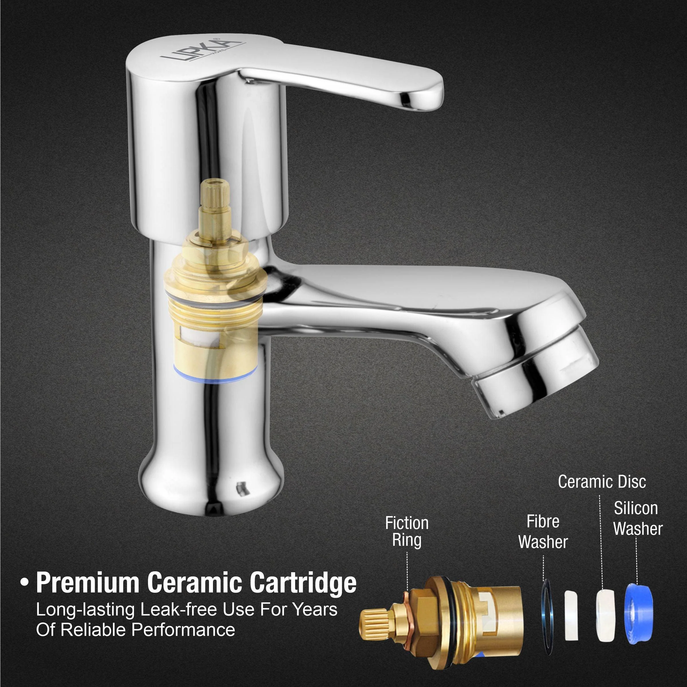 Frenk Pillar Tap Brass Faucet - LIPKA - Image 4