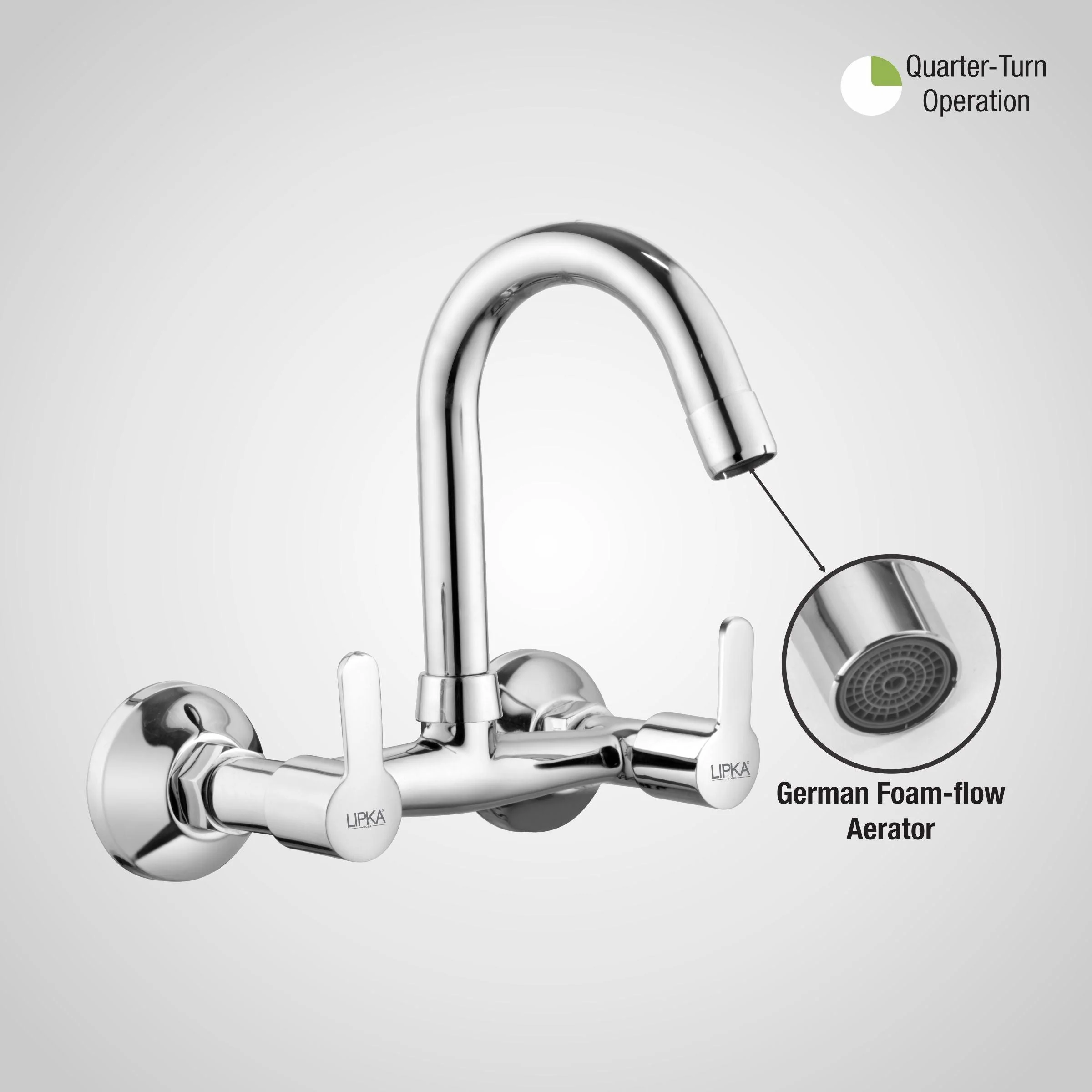 Frenk Sink Mixer Brass Faucet with Round Swivel Spout (12 Inches) - LIPKA - Image 5