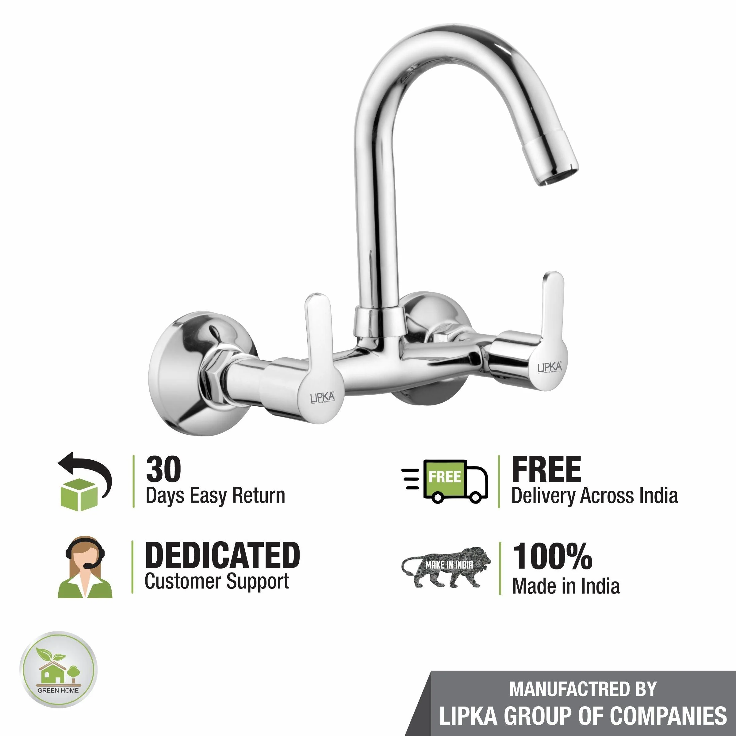 Frenk Sink Mixer Brass Faucet with Round Swivel Spout (12 Inches) - LIPKA - Image 6