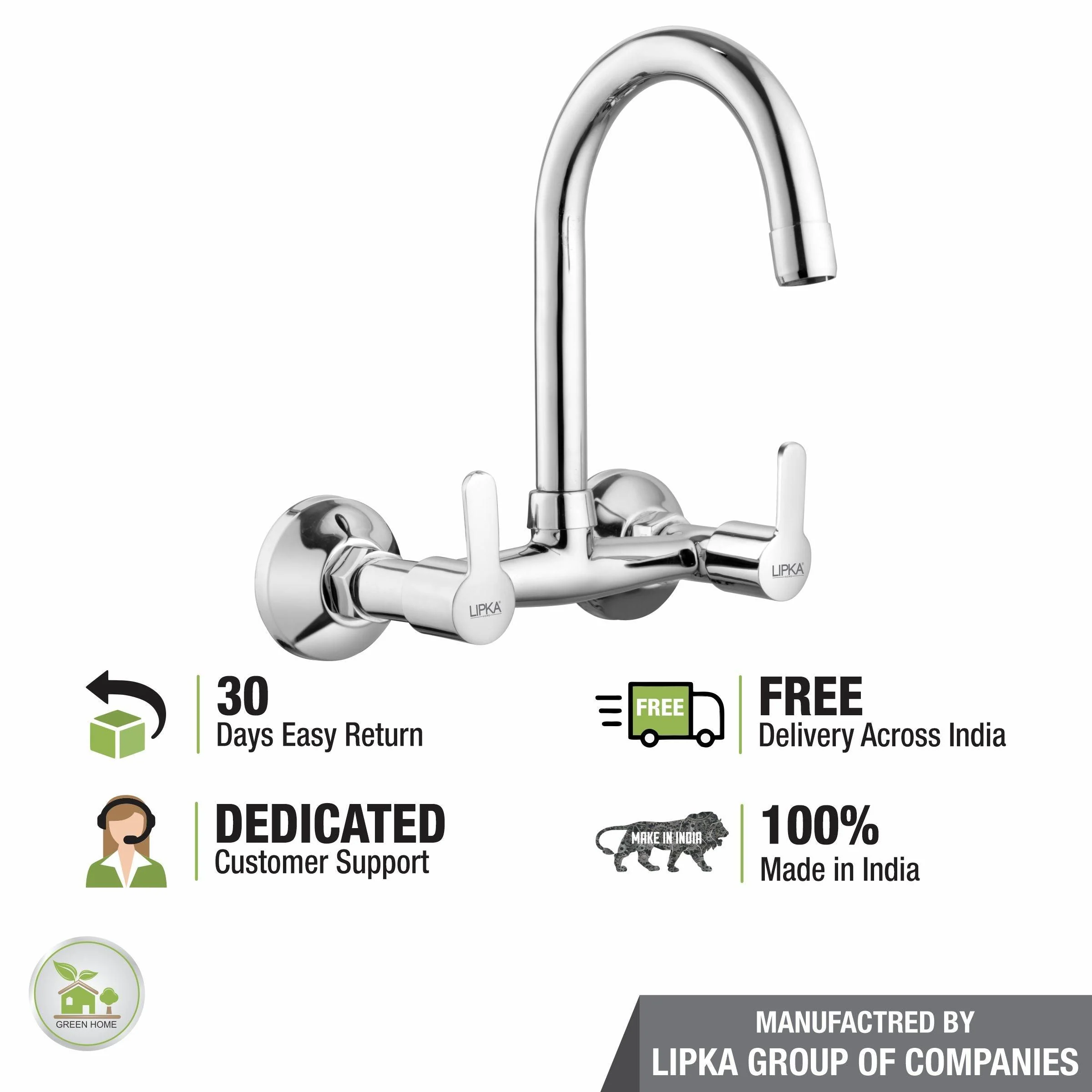 Frenk Sink Mixer Brass Faucet with Round Swivel Spout (15 Inches) - LIPKA - Image 6