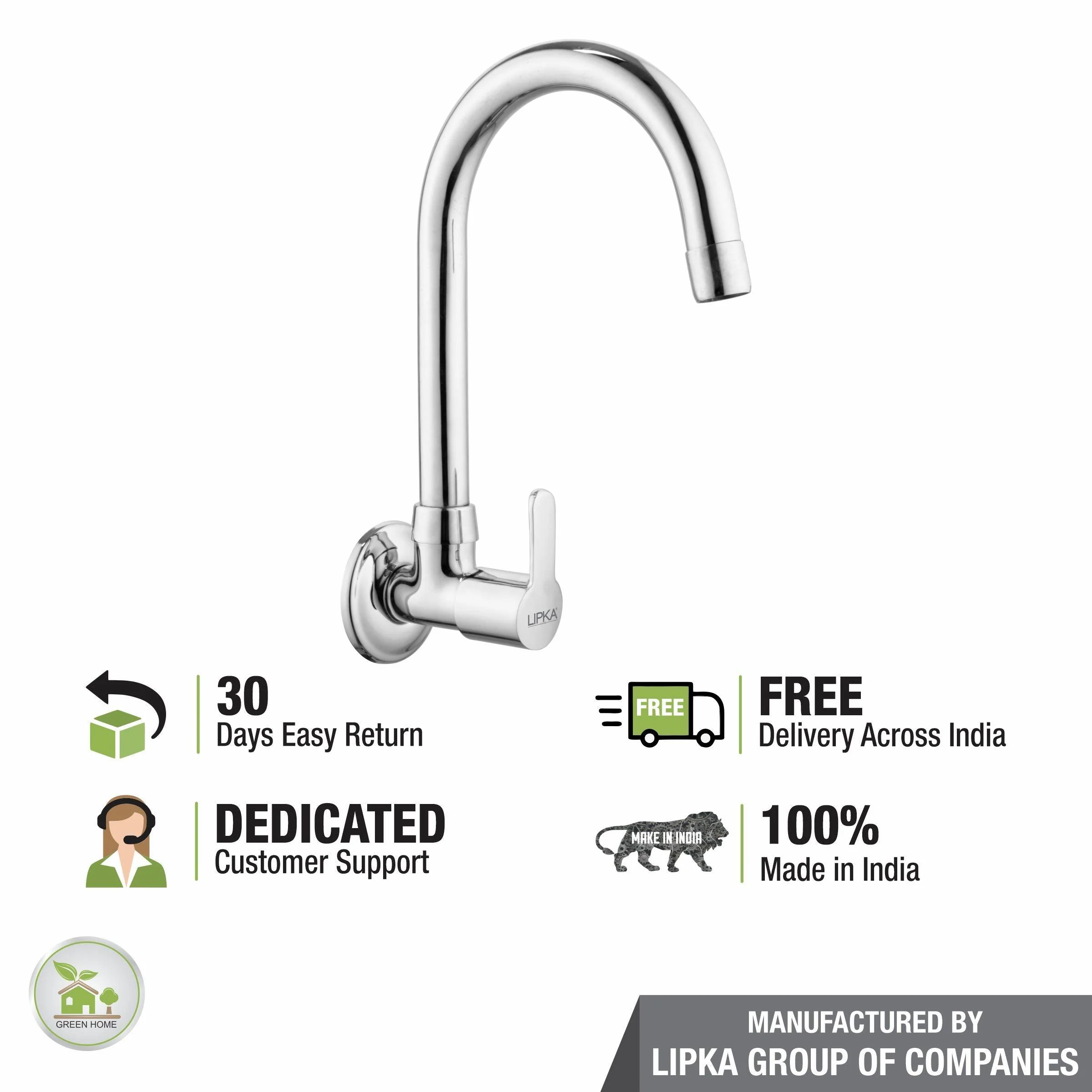 Frenk Sink Tap Brass Faucet with Round Swivel Spout (15 Inches) - LIPKA - Image 6