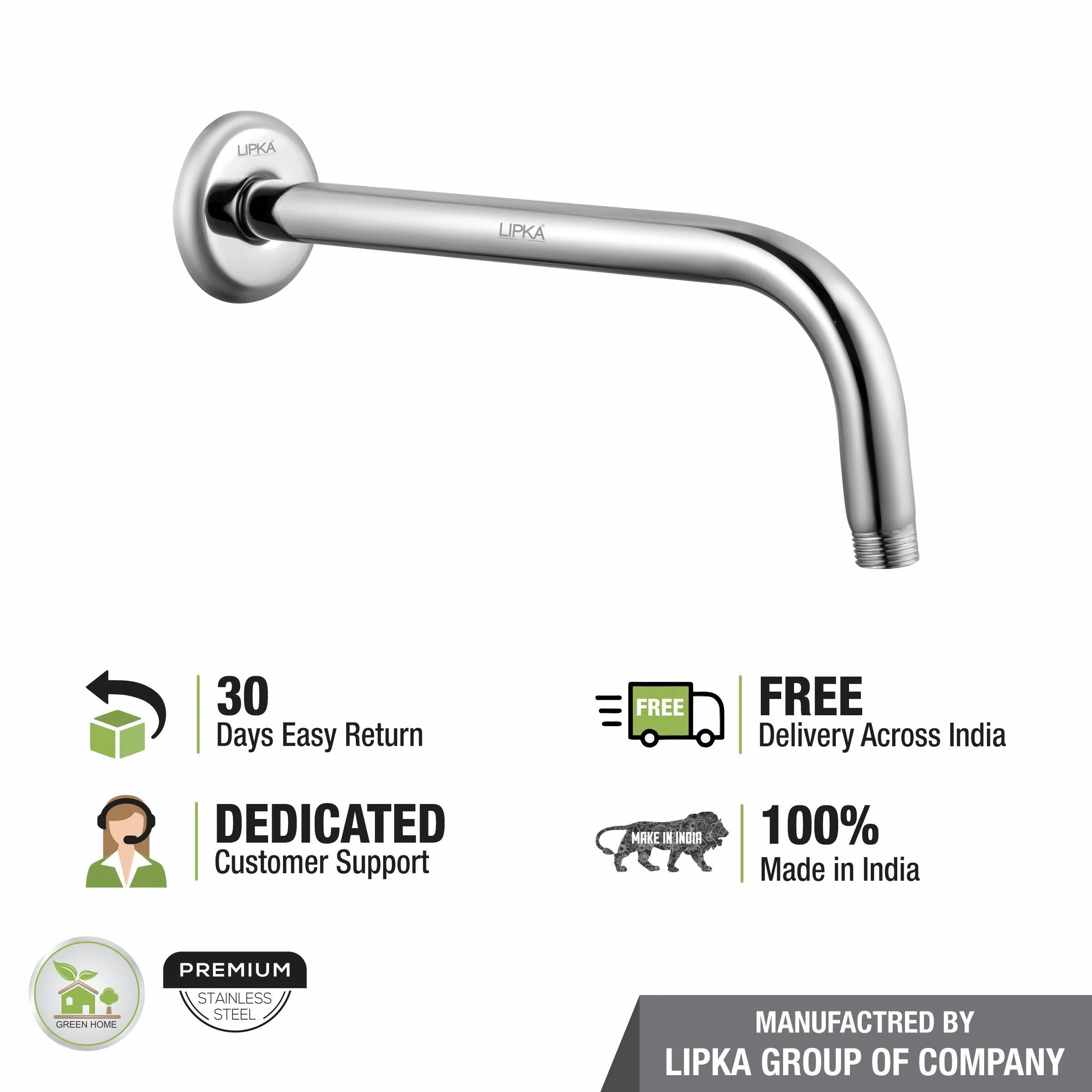 Full Bend Round Shower Arm (18 Inches) - LIPKA - Image 5