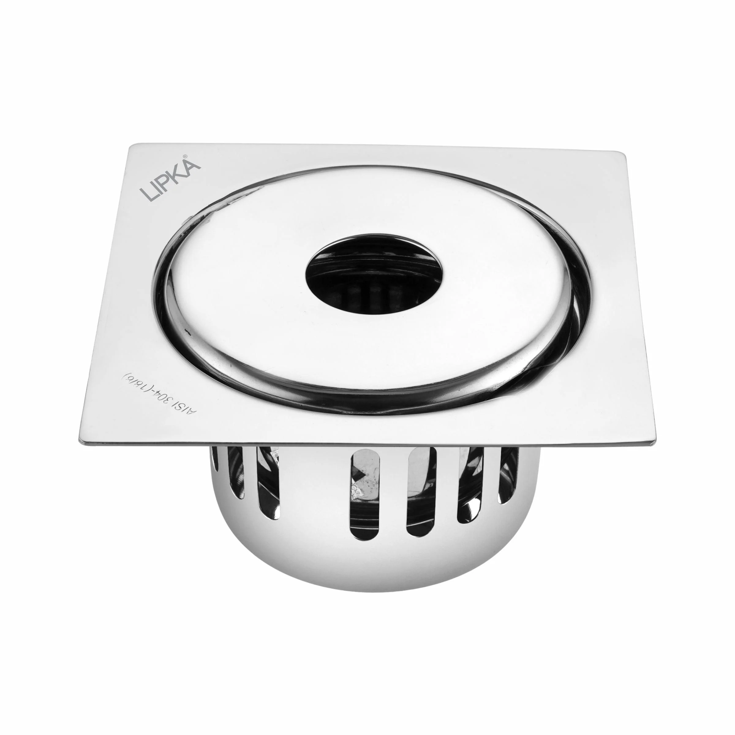 Full Moon Square Floor Drain (5 x 5 Inches) with Hole and Cockroach Trap - LIPKA