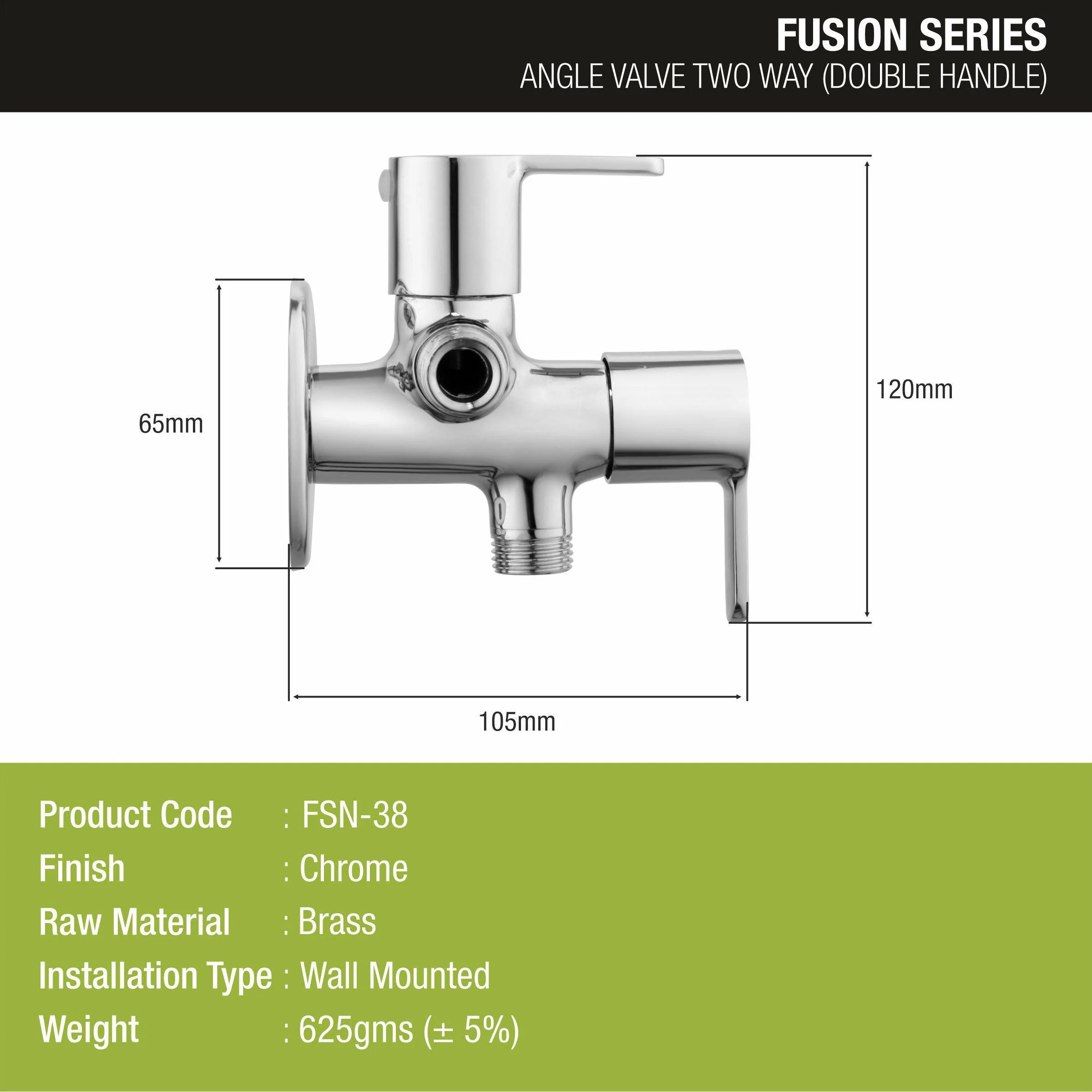 Fusion Two Way Angle Valve Faucet (Double Handle) - LIPKA - Image 2
