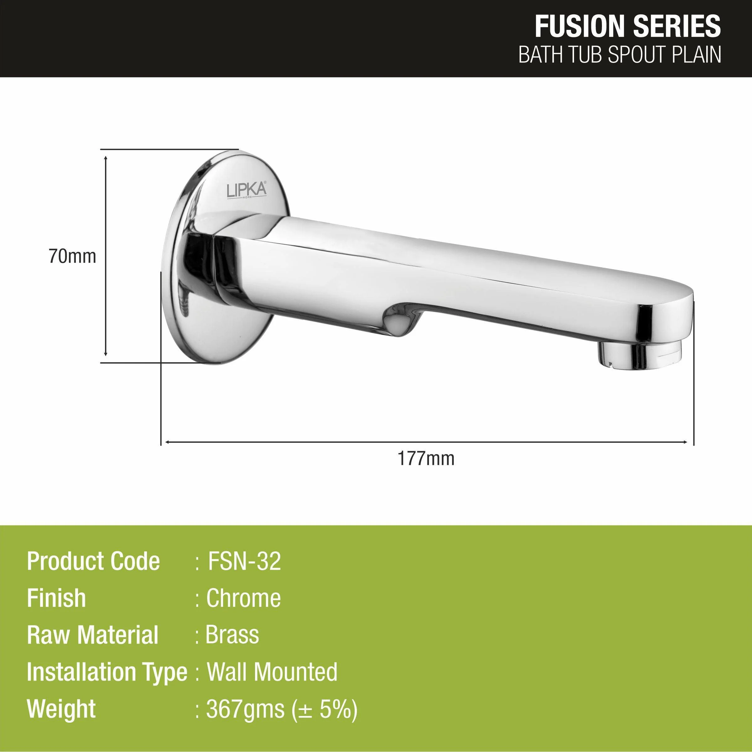 Fusion Bathtub Spout Brass Faucet- LIPKA - Image 2