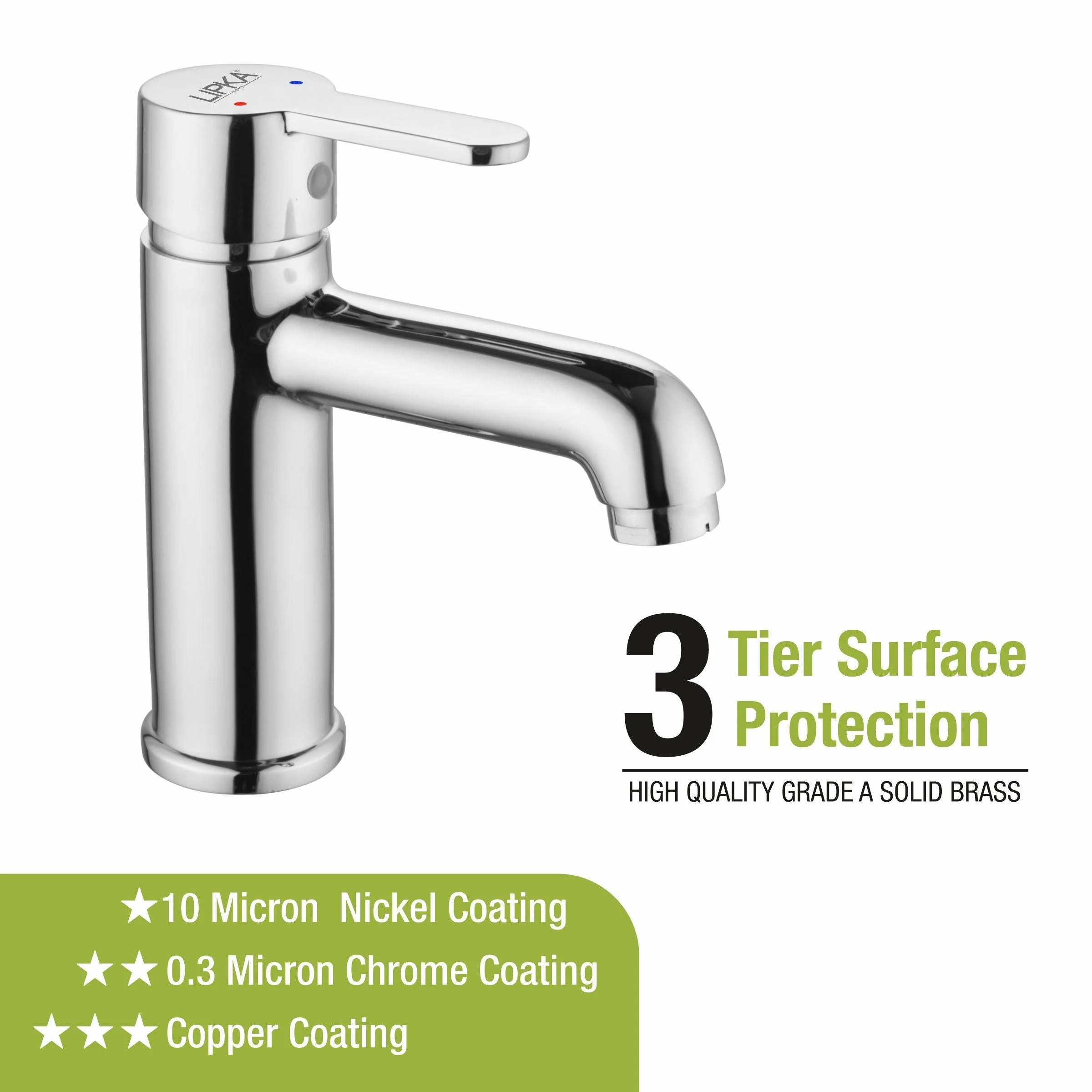 Fusion Single Lever Basin Mixer Brass Faucet - LIPKA - Image 4