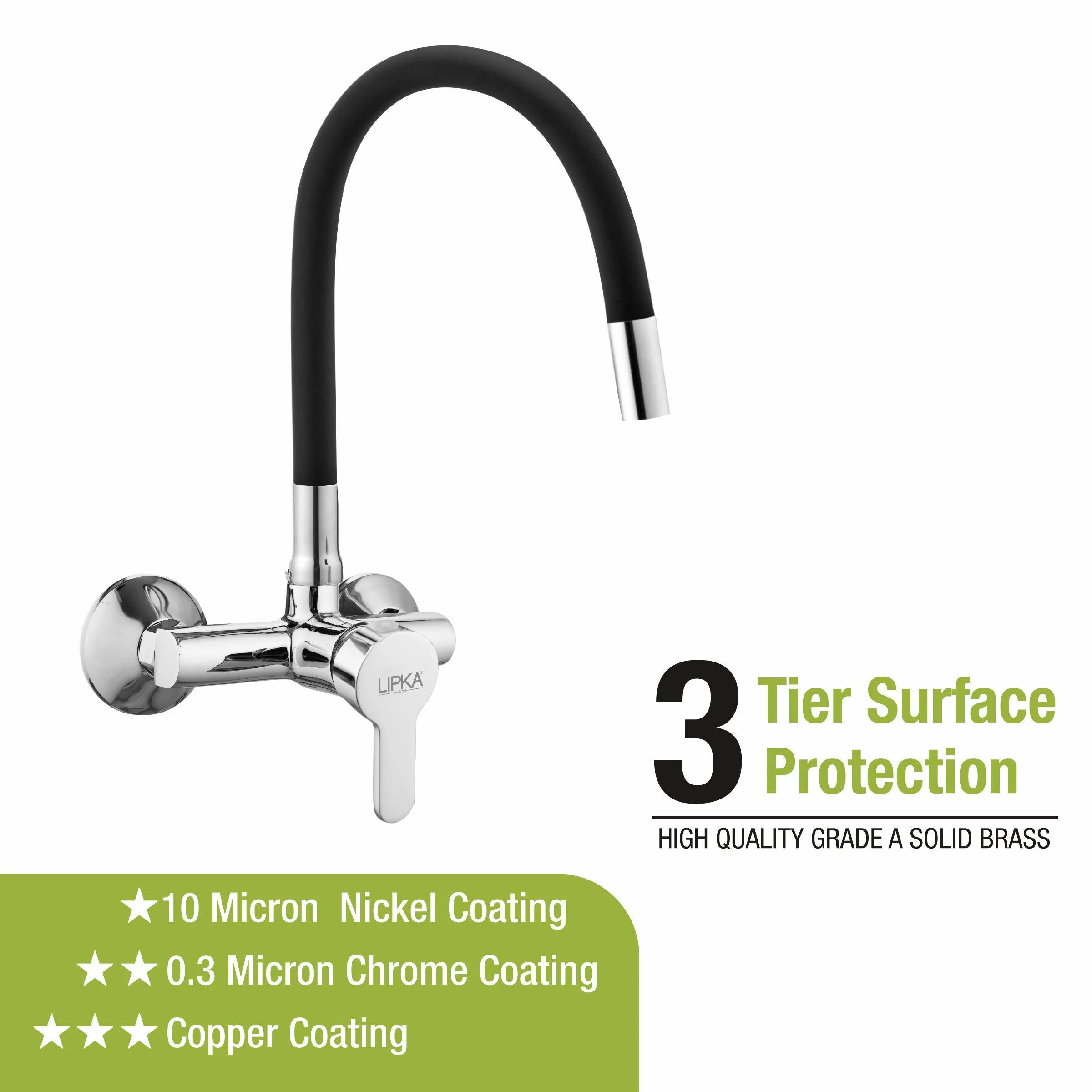 Fusion Single Lever Sink Mixer with Black Flexible Silicone Spout (20 Inches) - LIPKA - Image 4