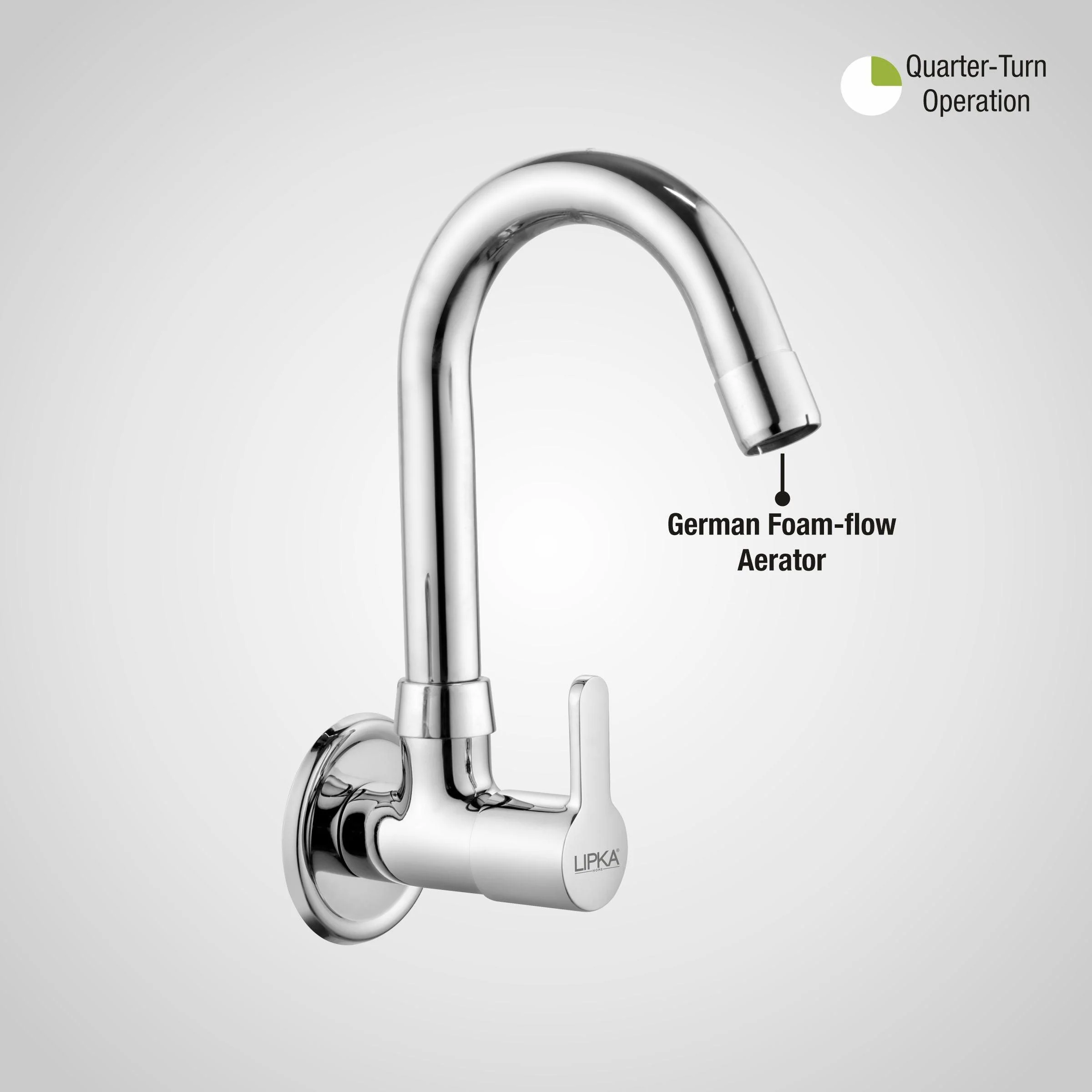 Fusion Sink Tap Brass Faucet with Round Swivel Spout (12 Inches) - LIPKA - Image 5