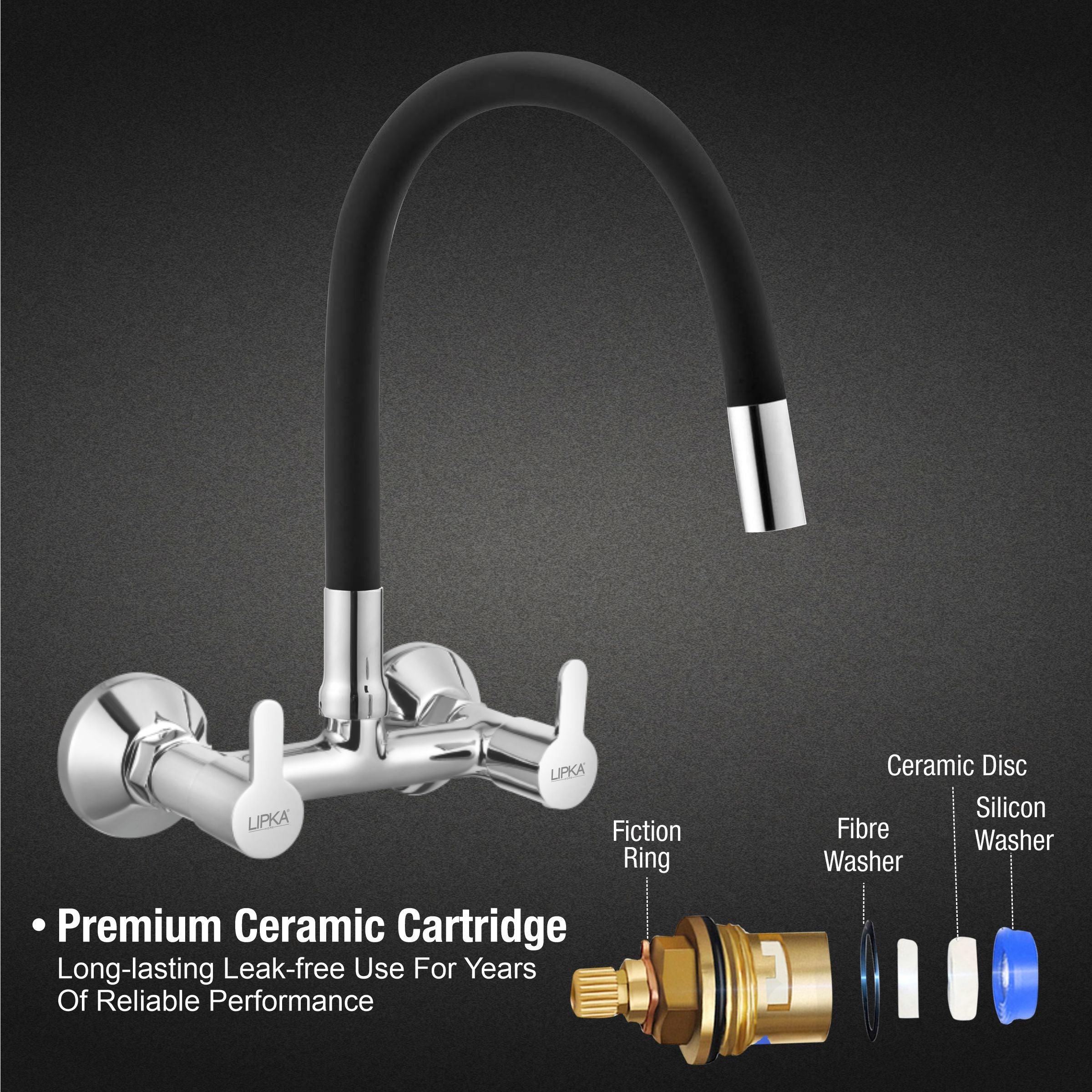Fusion Sink Mixer Brass Faucet with Flexible Silicone Spout (Black) - LIPKA - Image 3