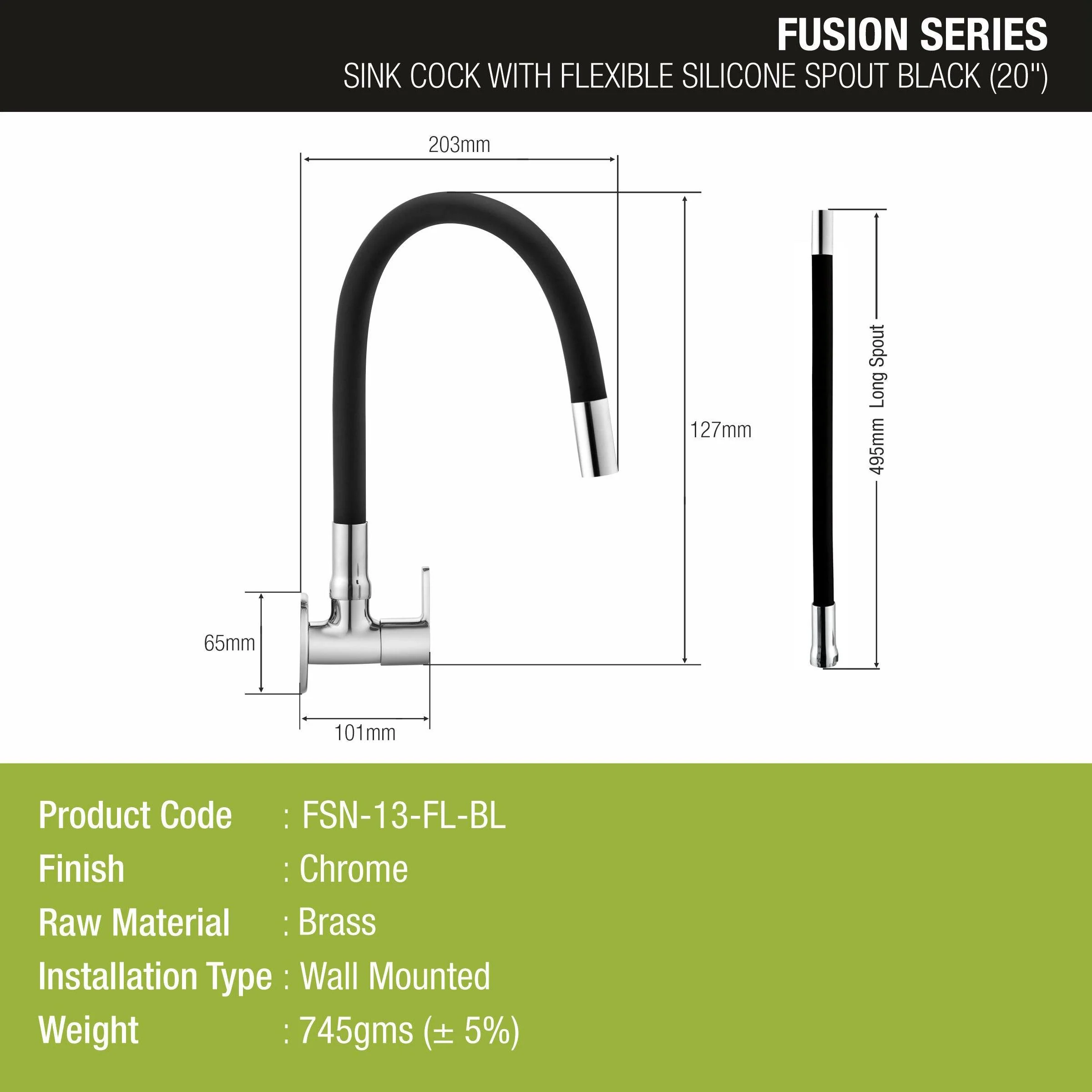 Fusion Sink Tap Brass Faucet with Flexible Silicone Spout (Black) - LIPKA - Image 2