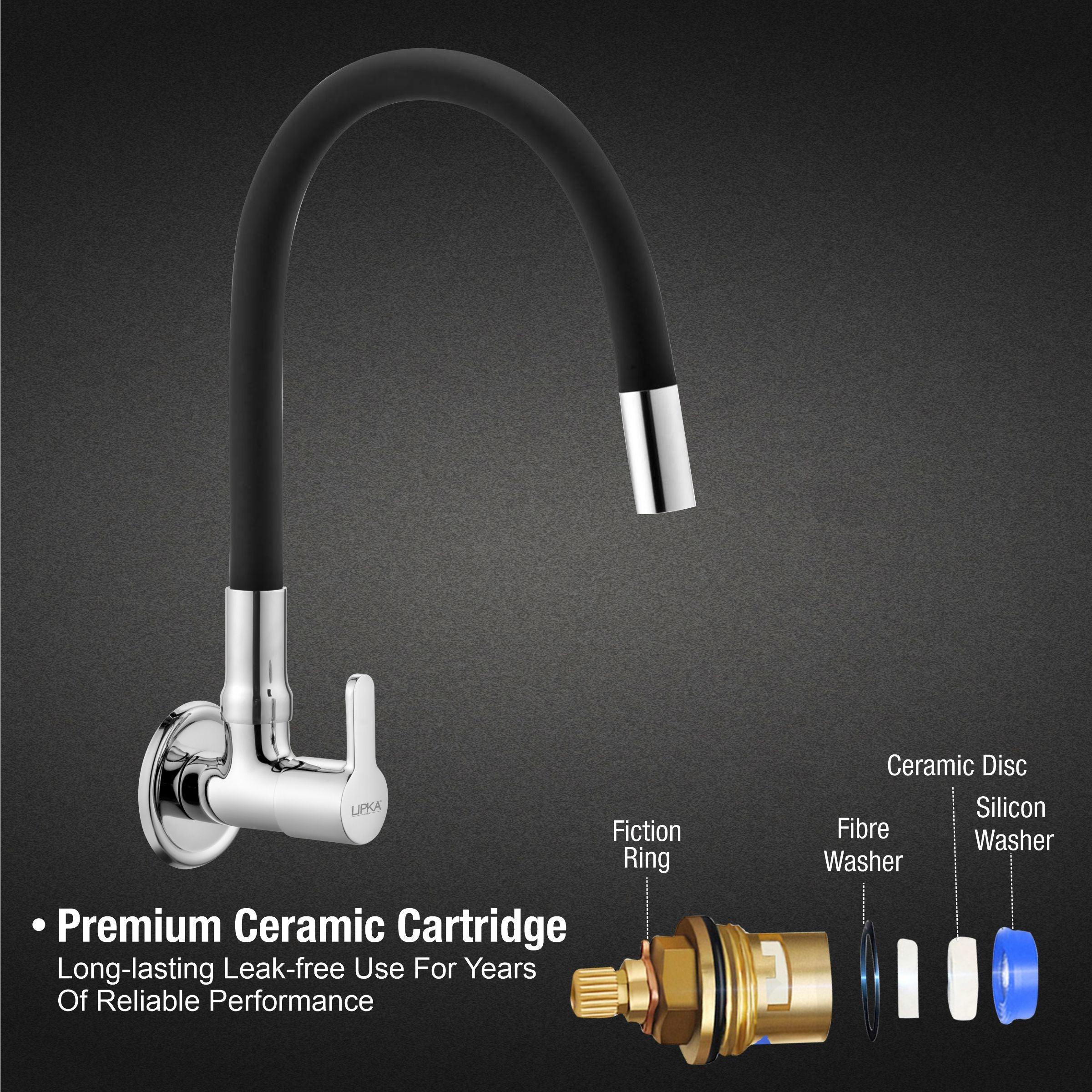 Fusion Sink Tap Brass Faucet with Flexible Silicone Spout (Black) - LIPKA - Image 3