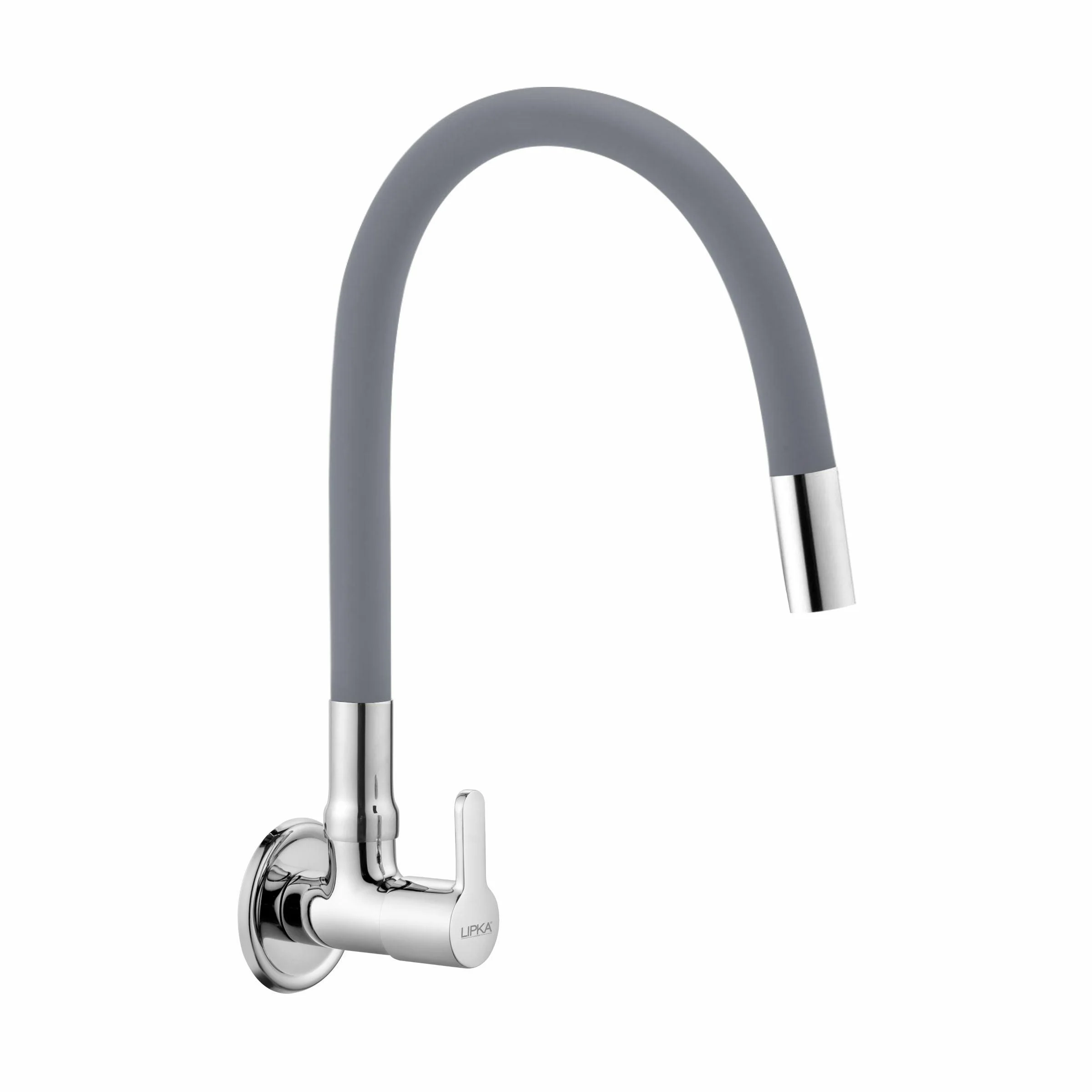 Fusion Sink Tap Brass Faucet with Flexible Silicone Spout (Grey) - LIPKA