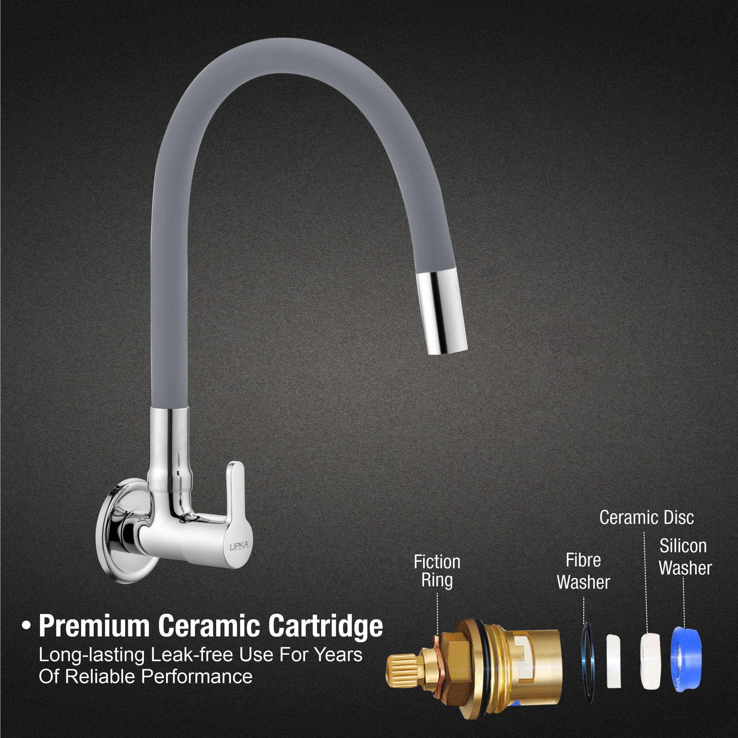 Fusion Sink Tap Brass Faucet with Flexible Silicone Spout (Grey) - LIPKA - Image 3