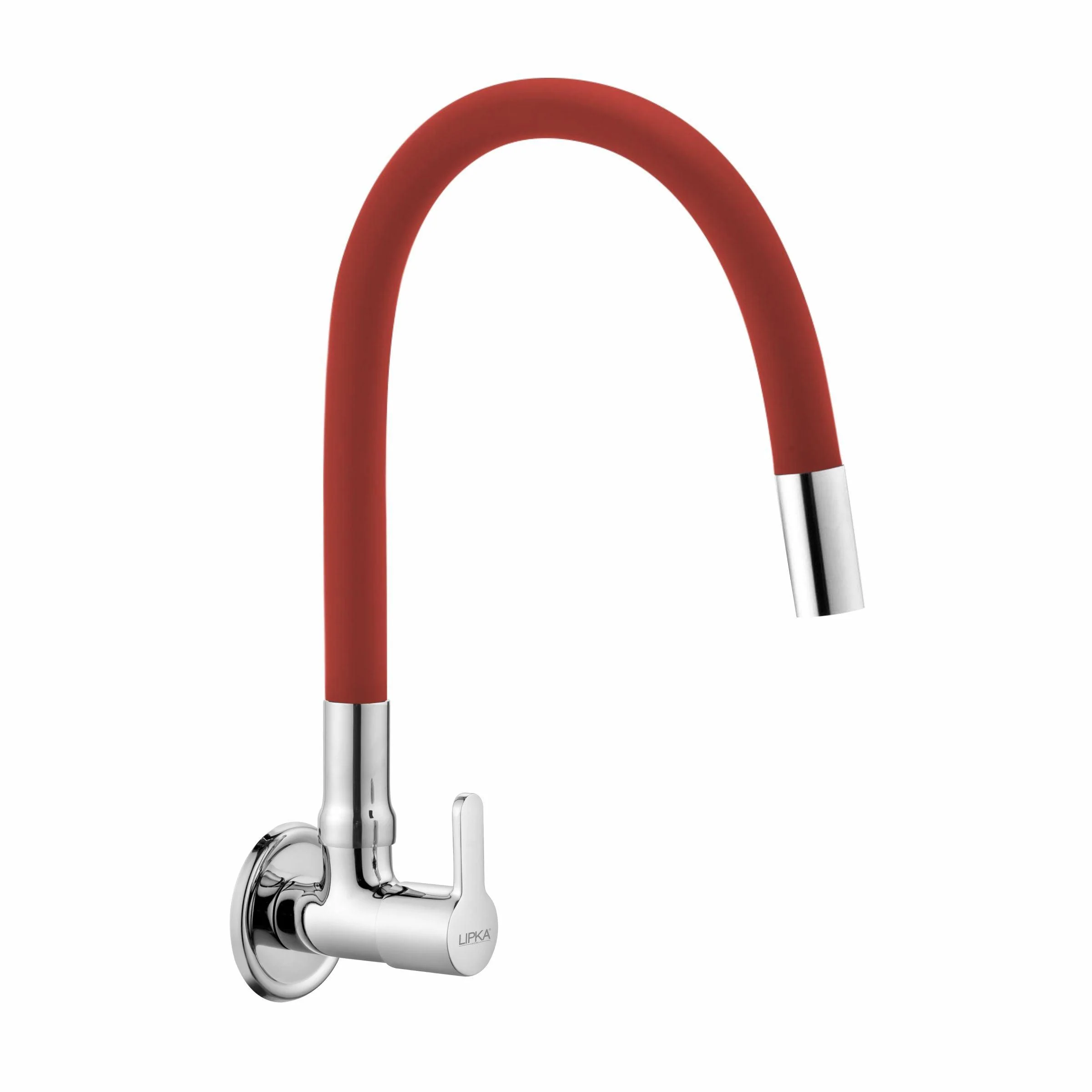 Fusion Sink Tap Brass Faucet with Flexible Silicone Spout (Red) - LIPKA