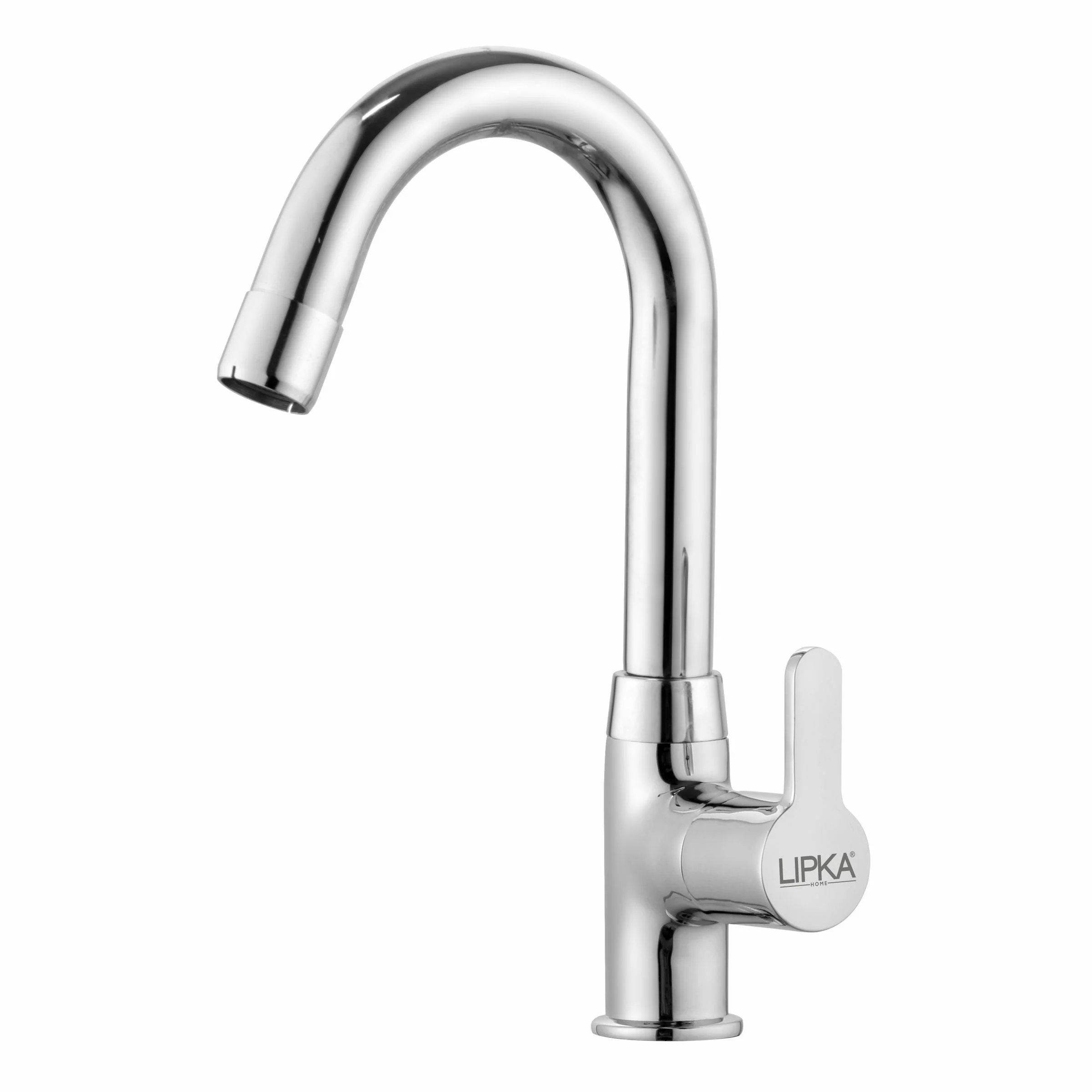Fusion Swan Neck Brass Faucet with Round Swivel Spout (12 Inches) - LIPKA