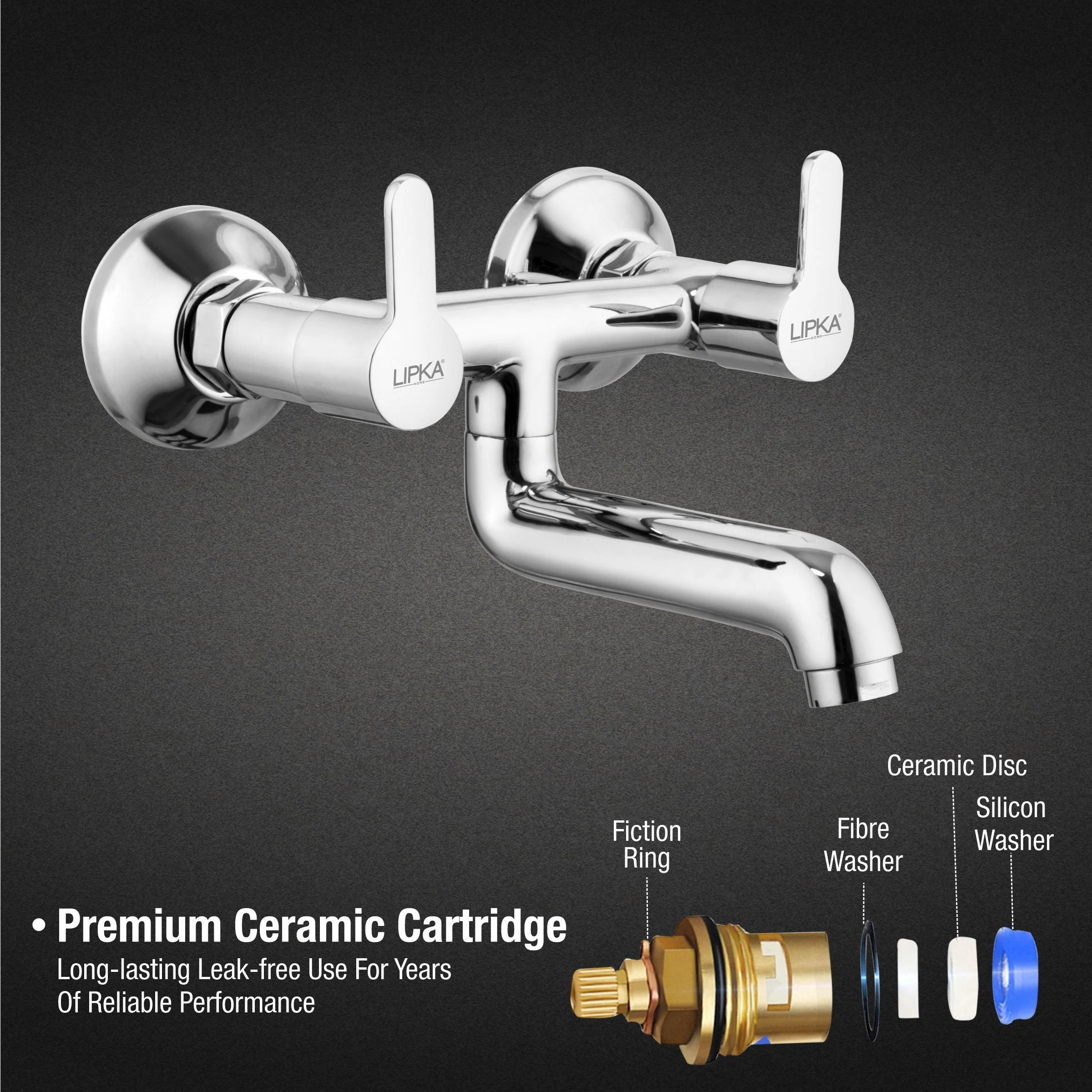Fusion  Wall Mixer Brass Faucet - LIPKA - Image 3