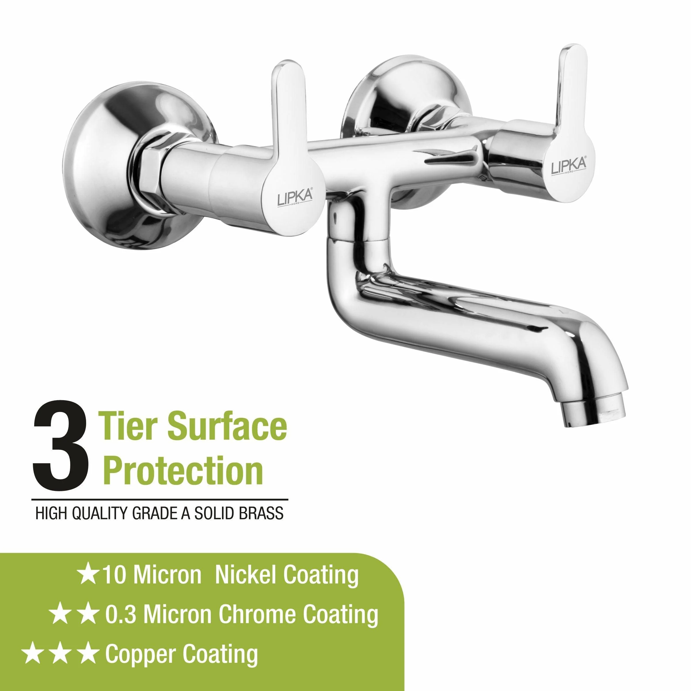 Fusion  Wall Mixer Brass Faucet - LIPKA - Image 4