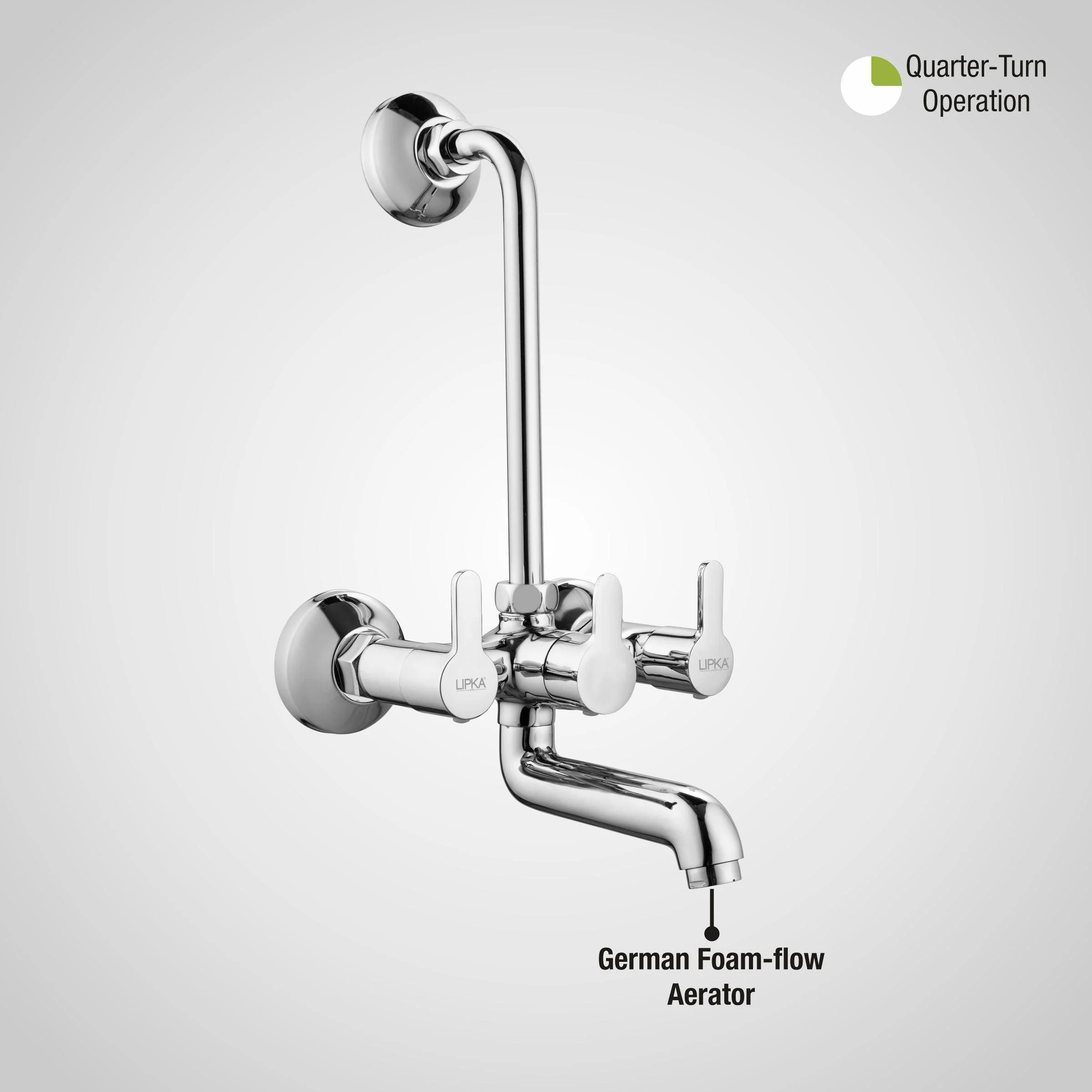 Fusion Wall Mixer Brass Faucet with L Bend - LIPKA - Image 5