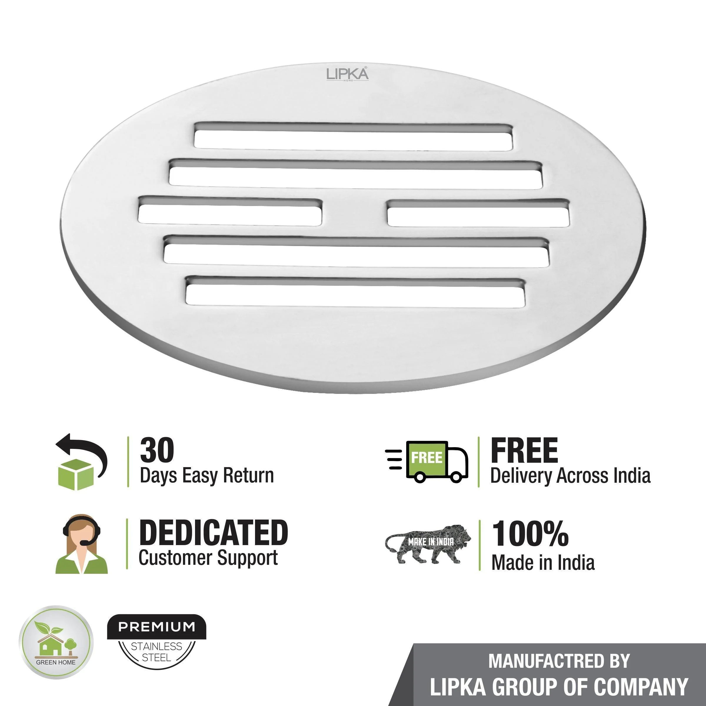 Golden Classic Jali Round Floor Drain (3 inches) - LIPKA - Image 4