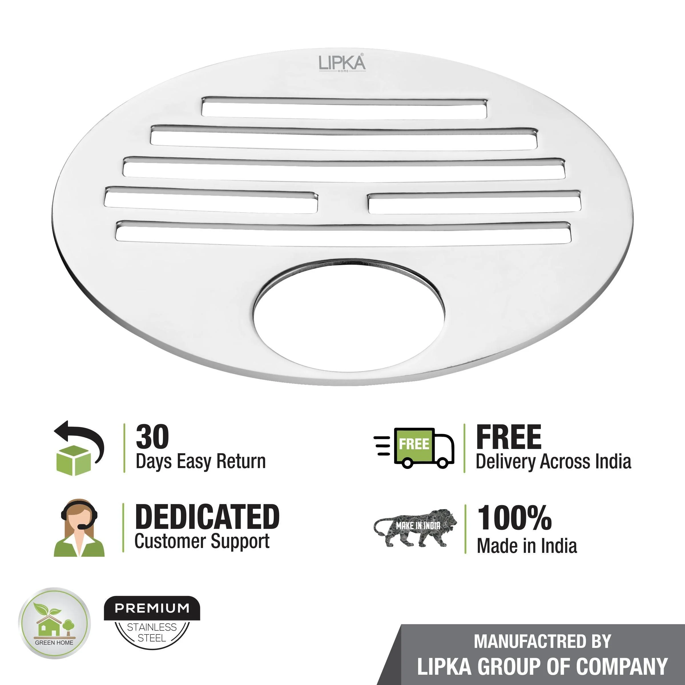 Golden Classic Jali Round Floor Drain with Hole (4 inches) - LIPKA - Image 4