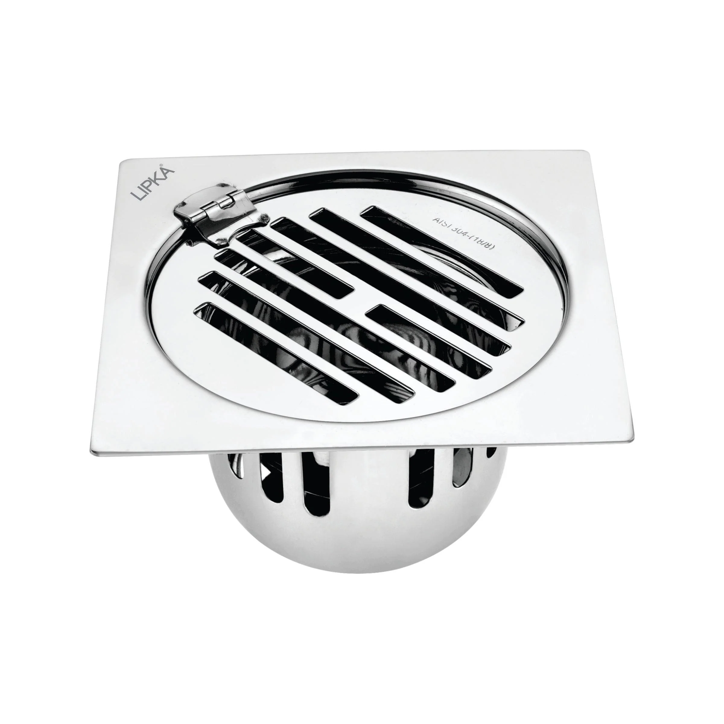 Golden Classic Jali Square Flat Cut Floor Drain (5.5 x 5.5 Inches) with Hinge and Cockroach Trap - LIPKA
