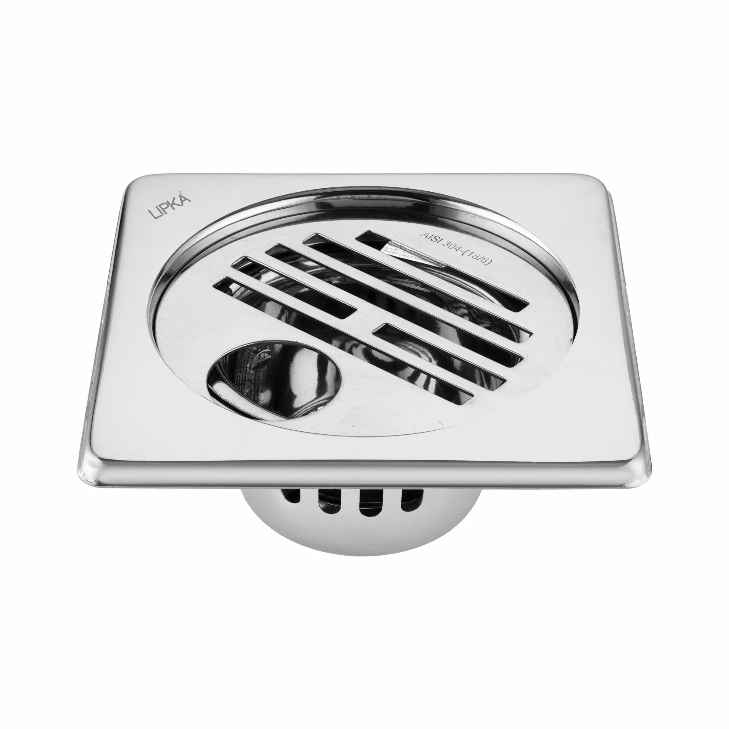 Golden Classic Jali Square Floor Drain (5 x 5 Inches) with Hole and Cockroach Trap - LIPKA