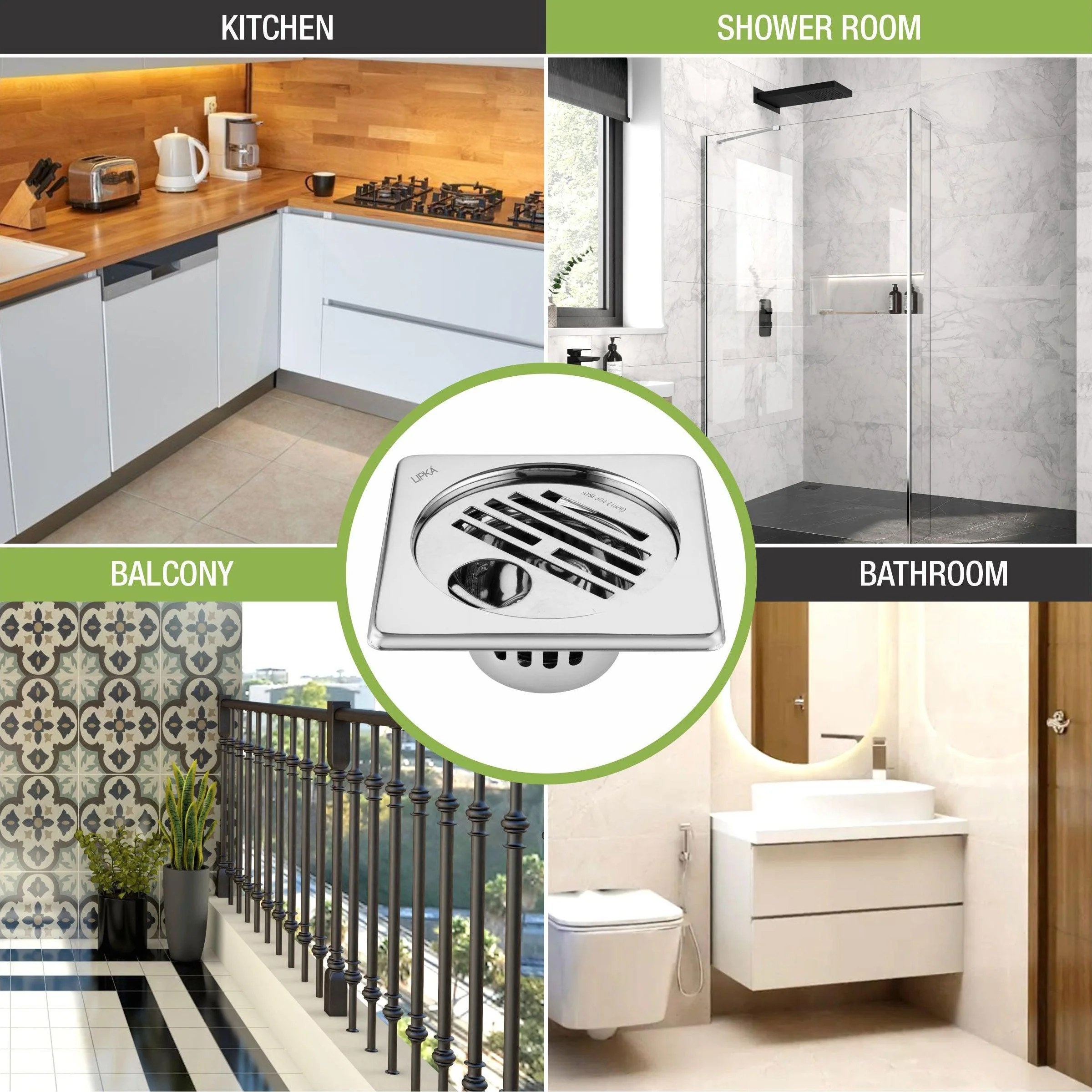 Golden Classic Jali Square Floor Drain (5 x 5 Inches) with Hole and Cockroach Trap - LIPKA - Image 6