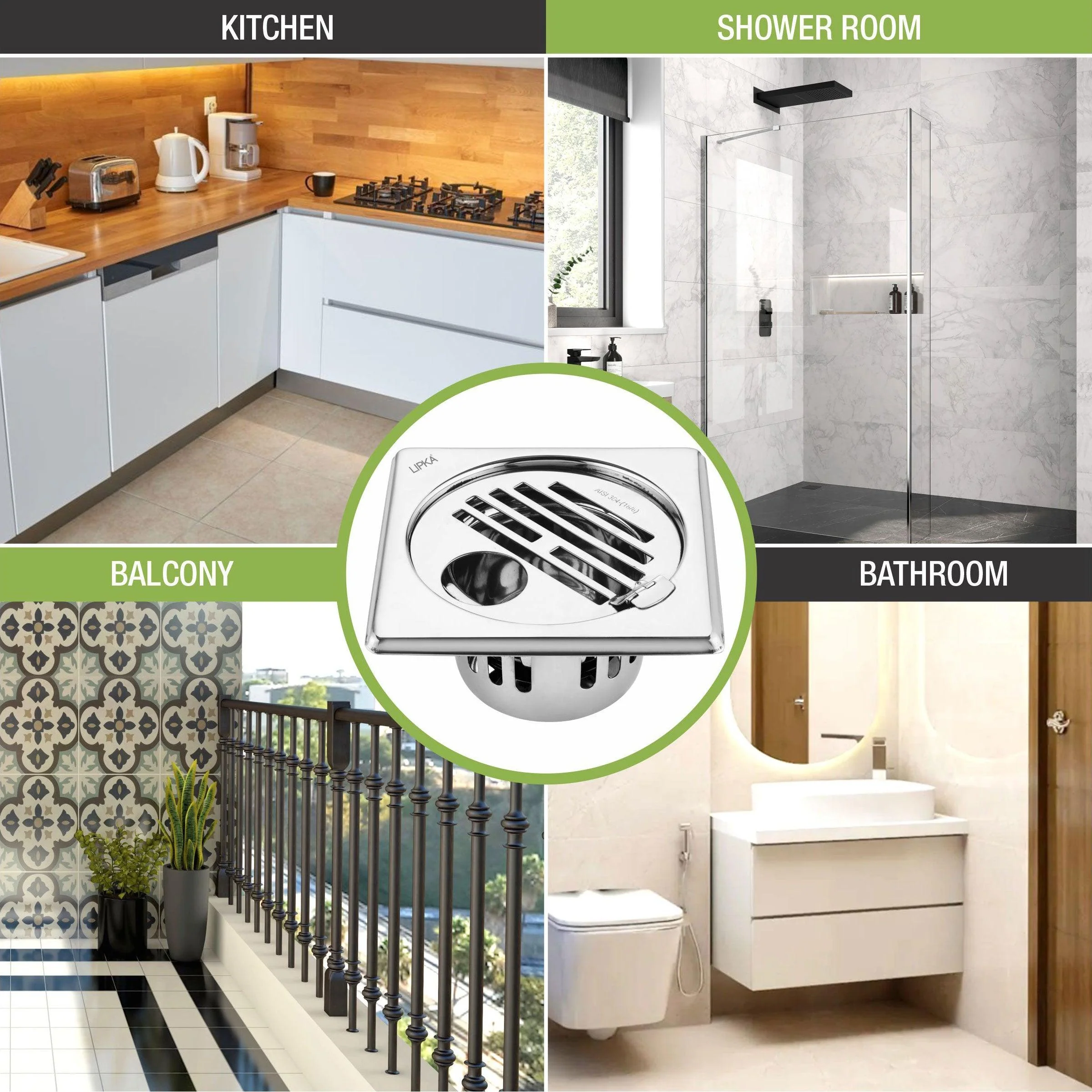 Golden Classic Jali Square Floor Drain (6 x 6 Inches) with Hinge, Hole and Cockroach Trap - LIPKA - Image 6