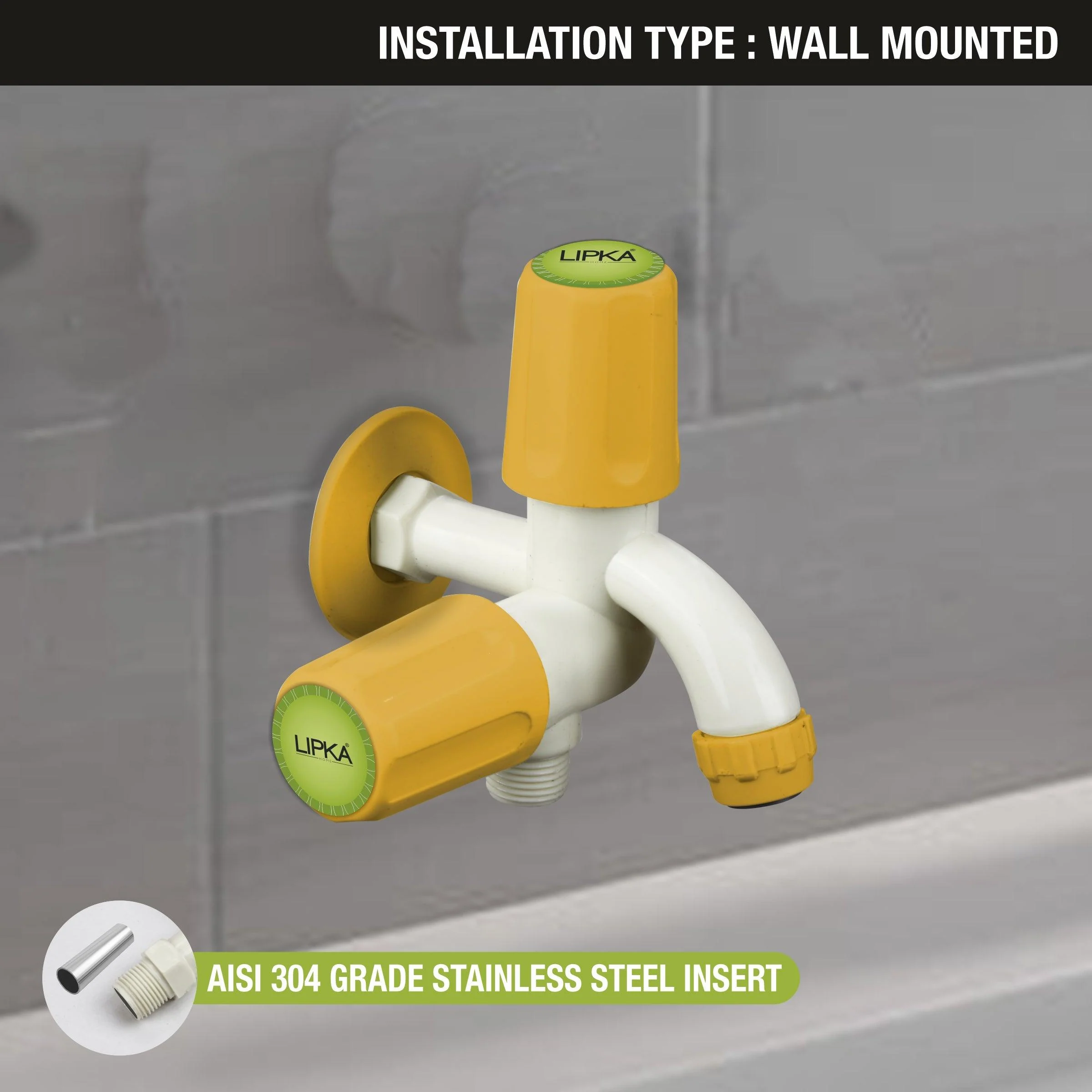 Grand Two Way Bib Tap PTMT Faucet (Double Handle) - LIPKA - Image 3