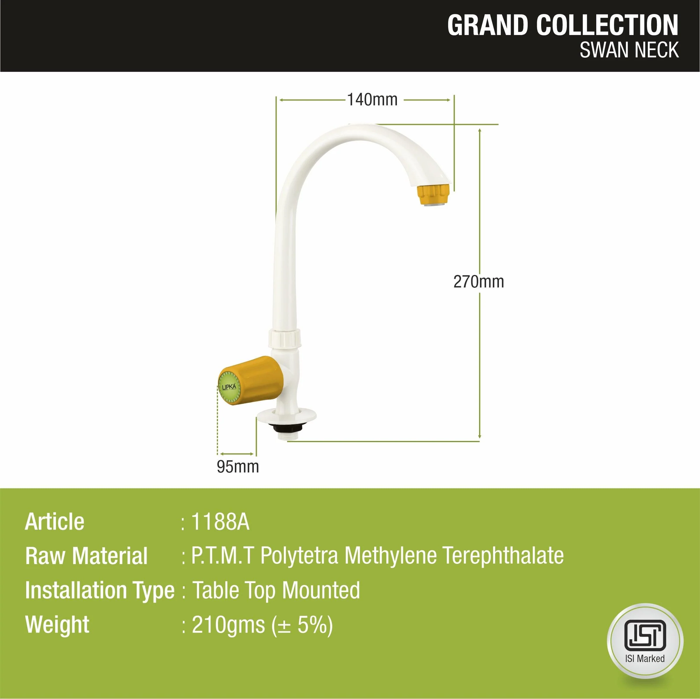 Grand PTMT Swan Neck Faucet - LIPKA - Image 2