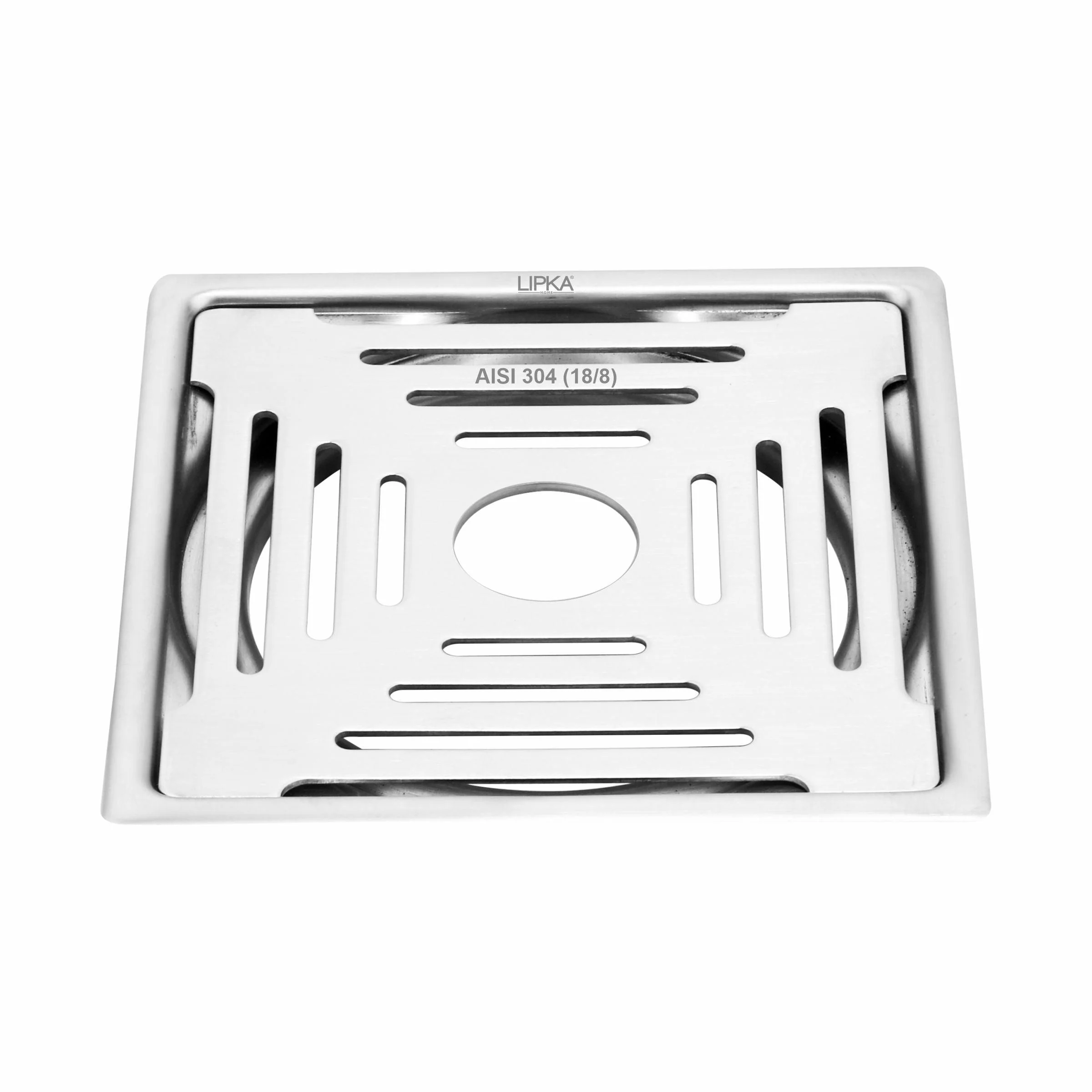 Green Exclusive Square Flat Cut Floor Drain (6 x 6 Inches) with Hole - LIPKA