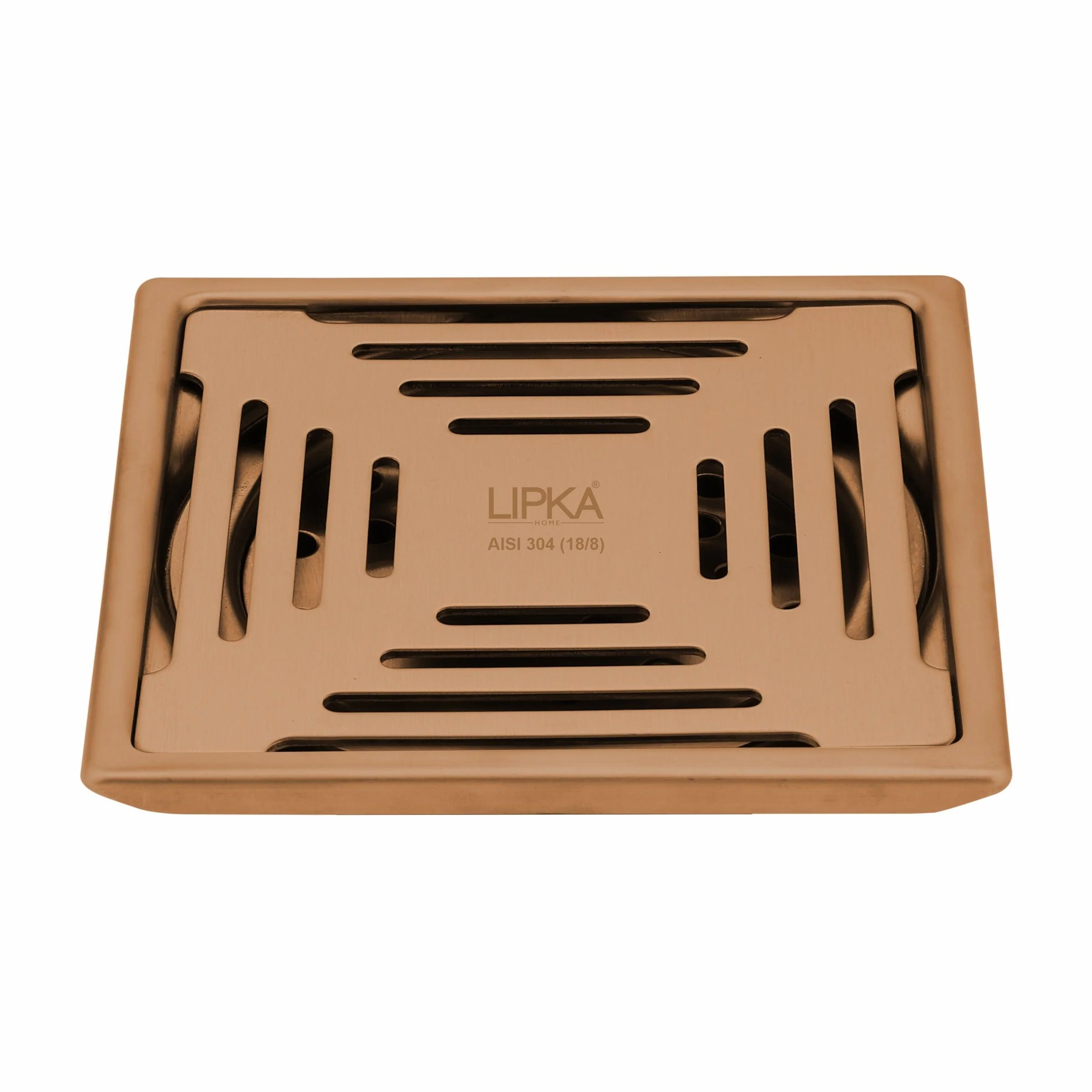 Green Exclusive Square Floor Drain in Antique Copper PVD Coating (5 x 5 Inches) - LIPKA