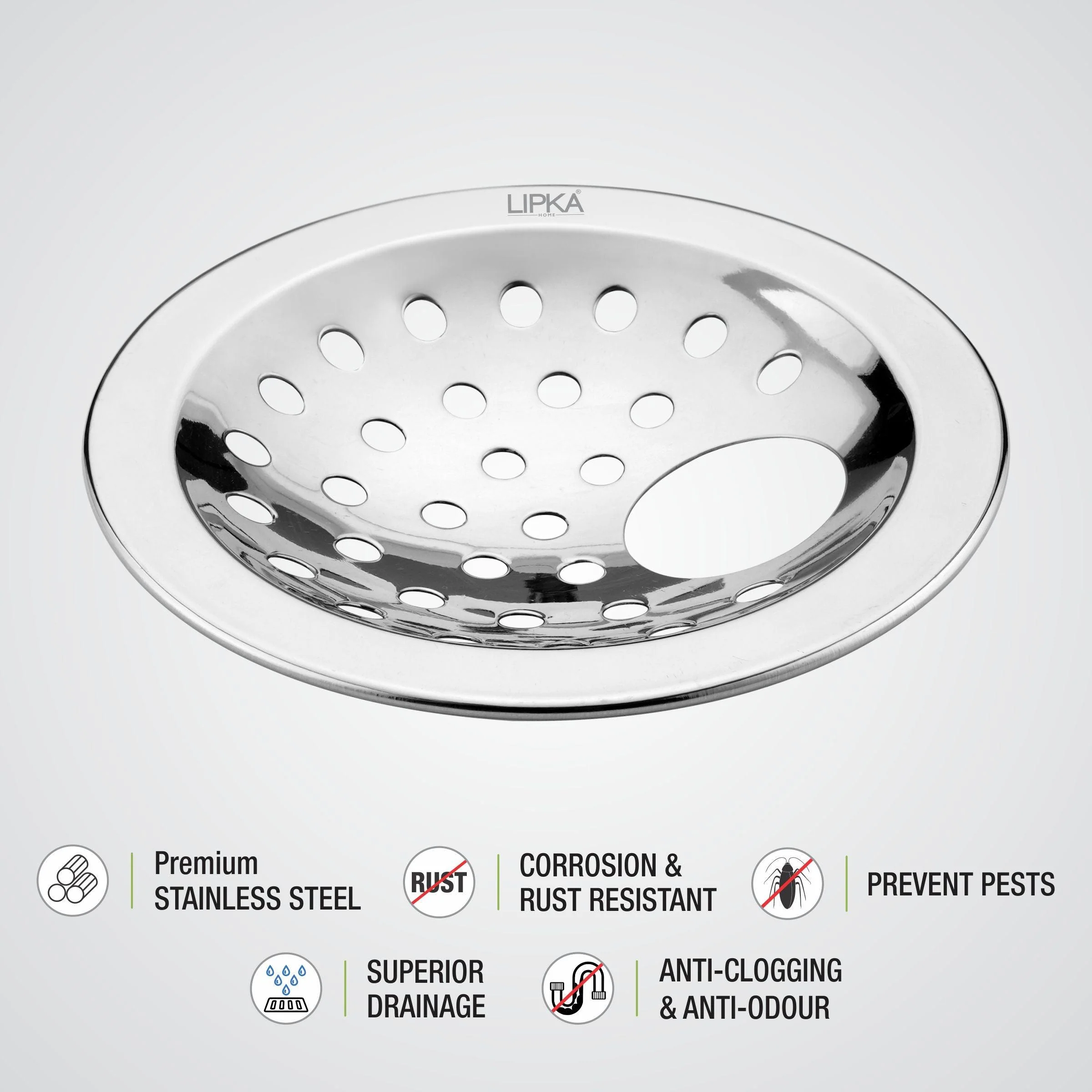 Heavy Snow Round Flat Cut Floor Drain with Hole (5 inches) - LIPKA - Image 3
