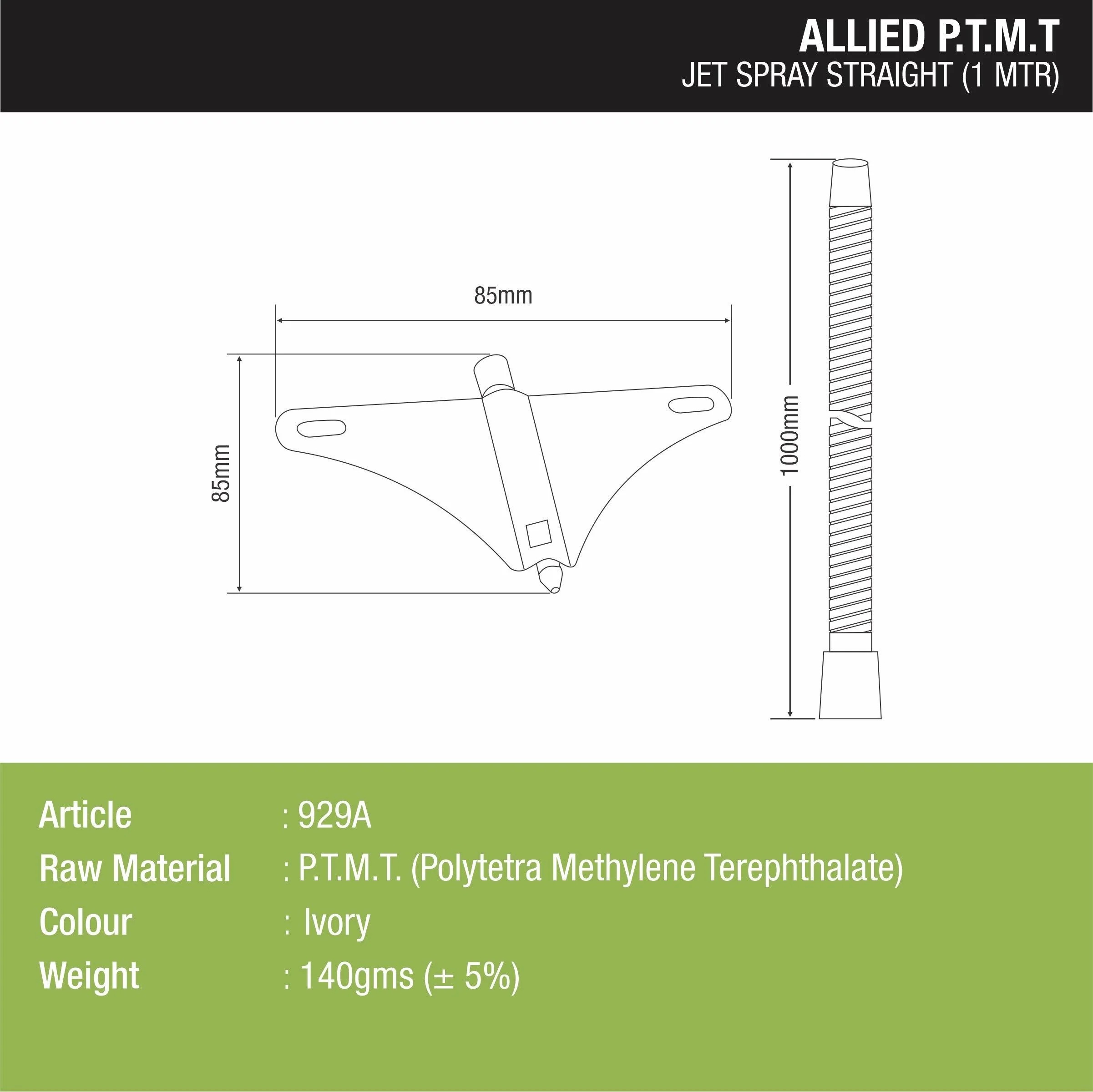 Jet Spray Straight PTMT Toilet Bidet (1 Meter Pipe) - LIPKA - Image 2