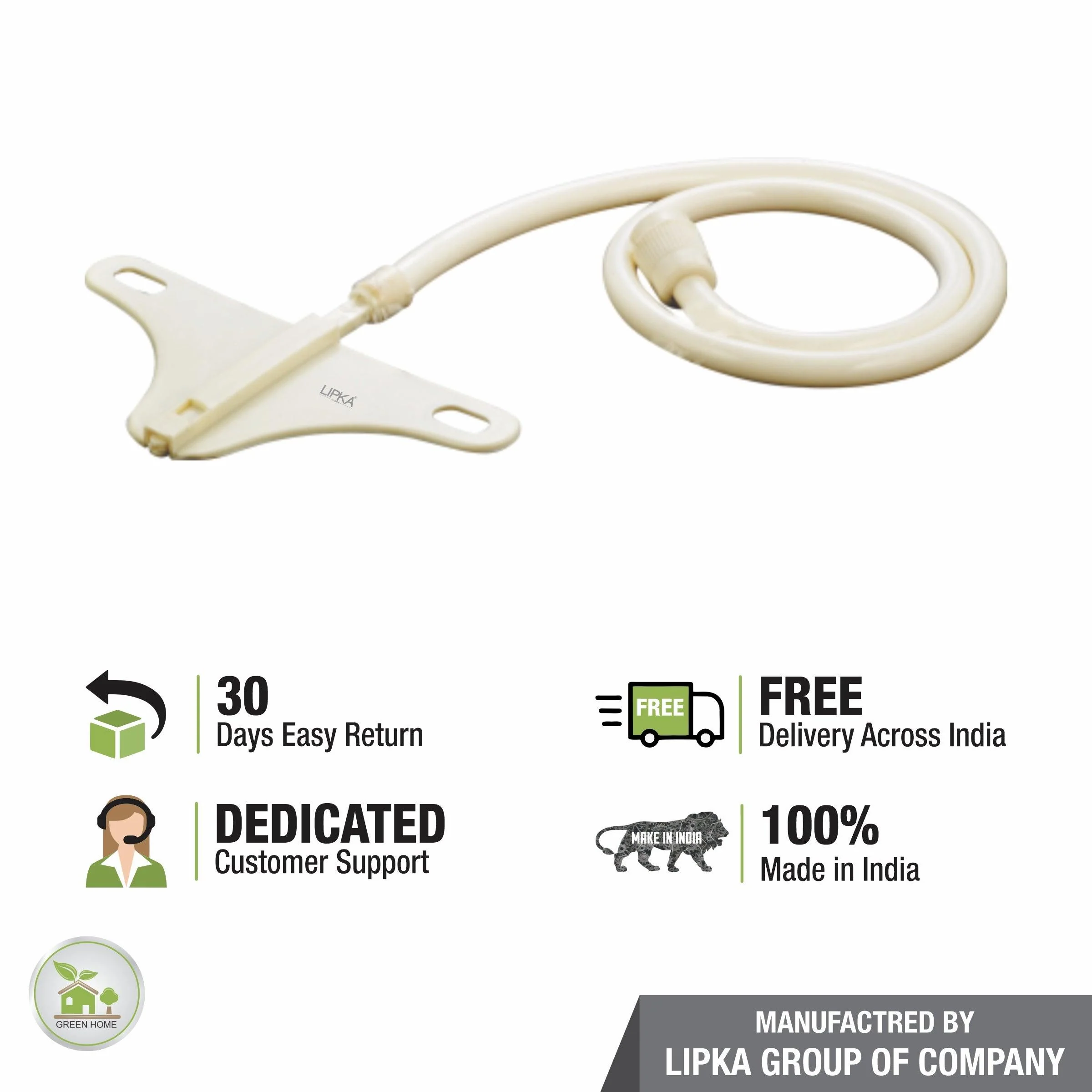 Jet Spray Straight PTMT Toilet Bidet (1 Meter Pipe) - LIPKA - Image 3