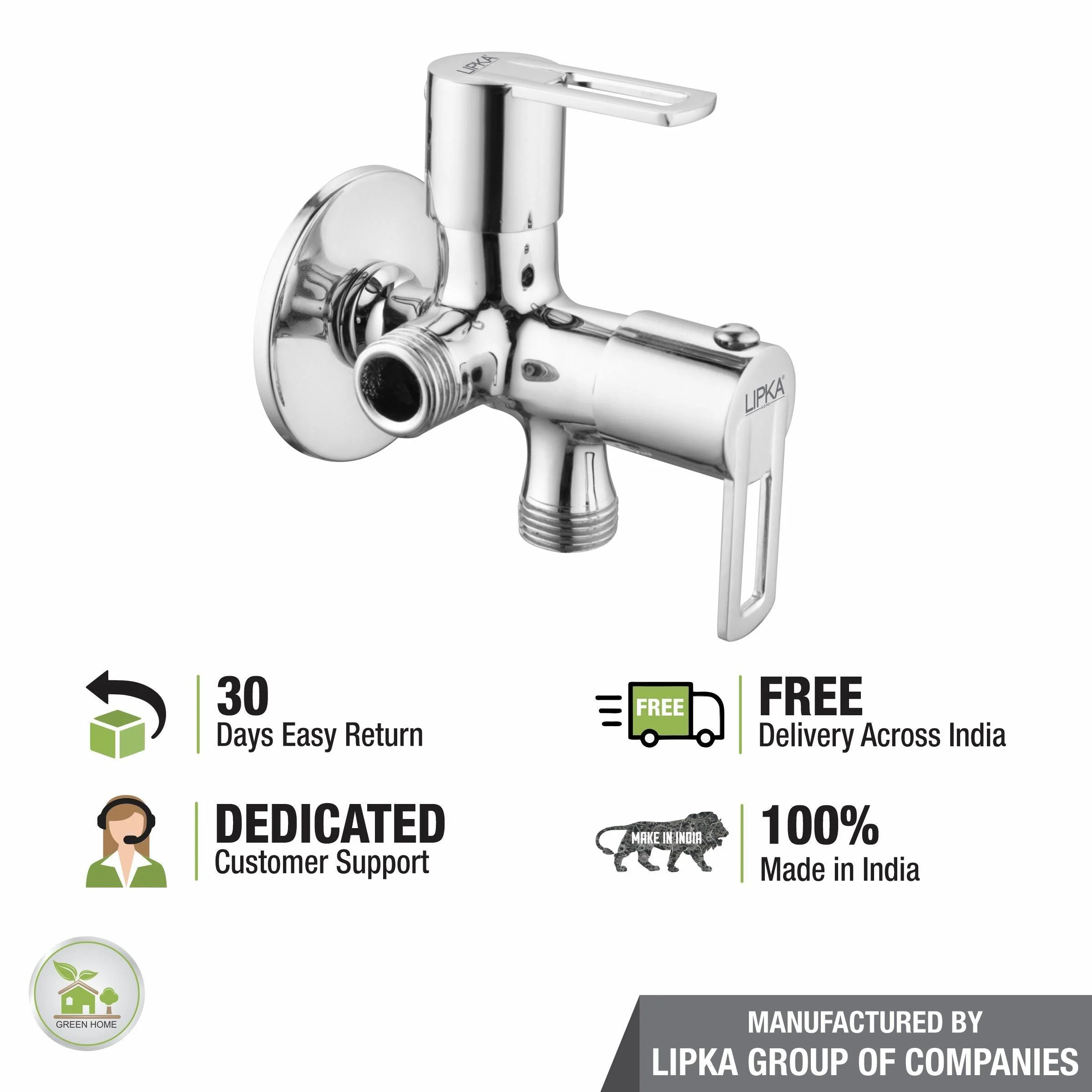 Kube Angle Valve Two Way Double Handle Brass Faucet - LIPKA - Image 6