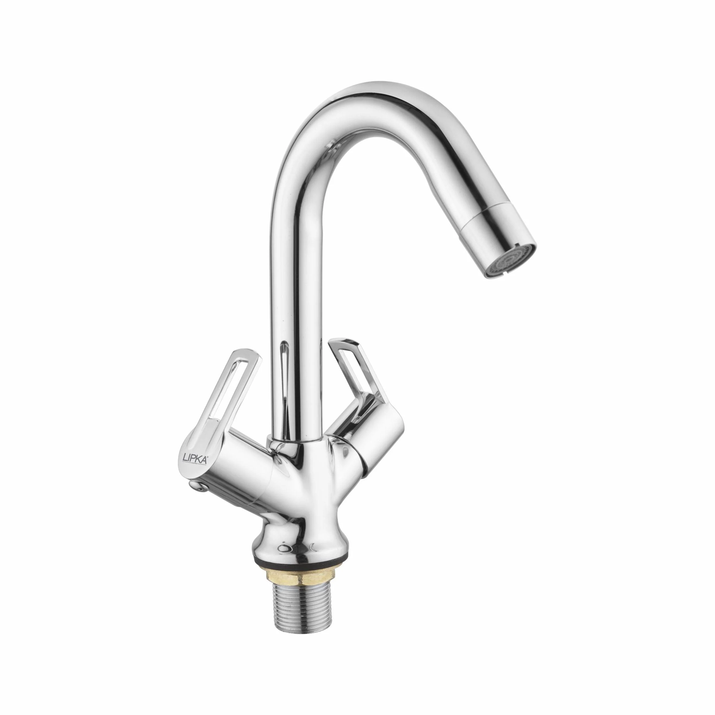 Kube Centre Hole Basin Mixer Brass Faucet with Swivel Spout - LIPKA