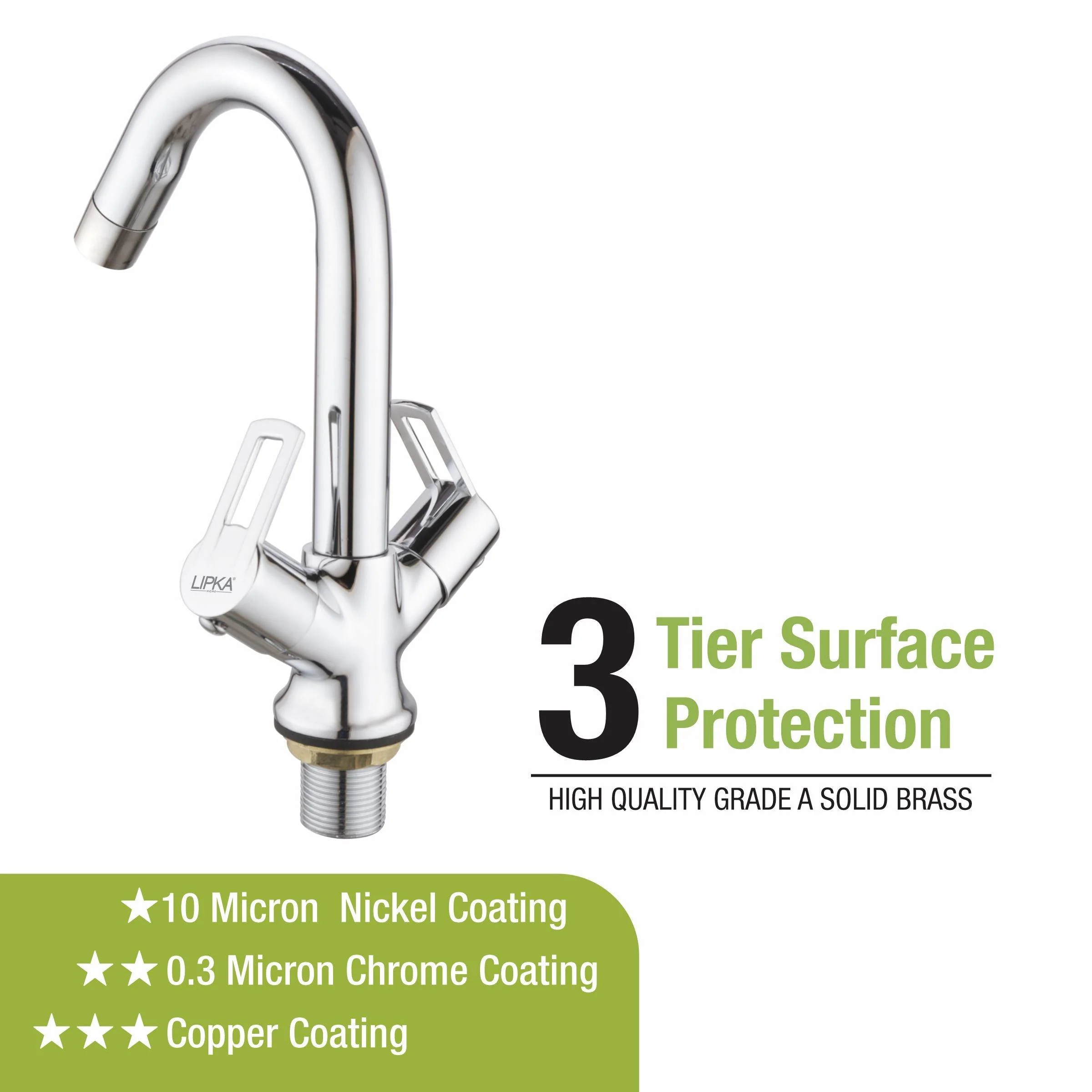 Kube Centre Hole Basin Mixer Brass Faucet with Swivel Spout - LIPKA - Image 4