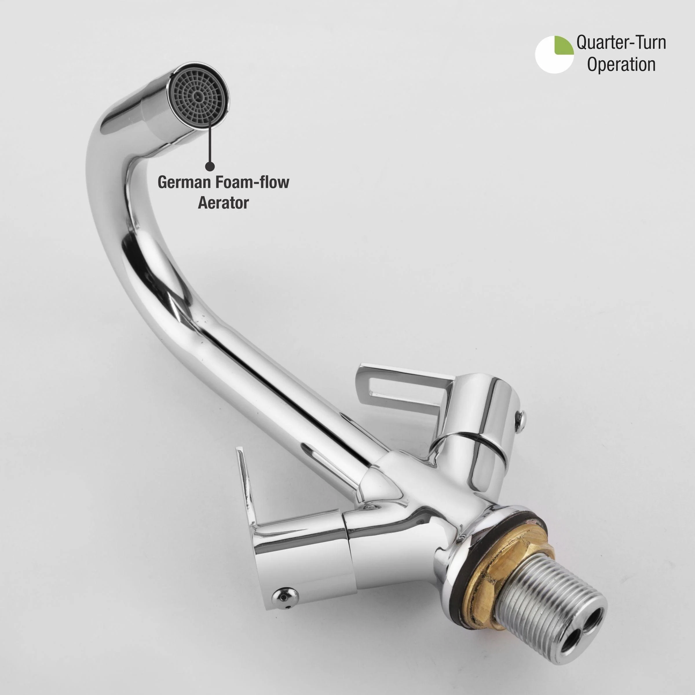Kube Centre Hole Basin Mixer Brass Faucet with Swivel Spout - LIPKA - Image 5