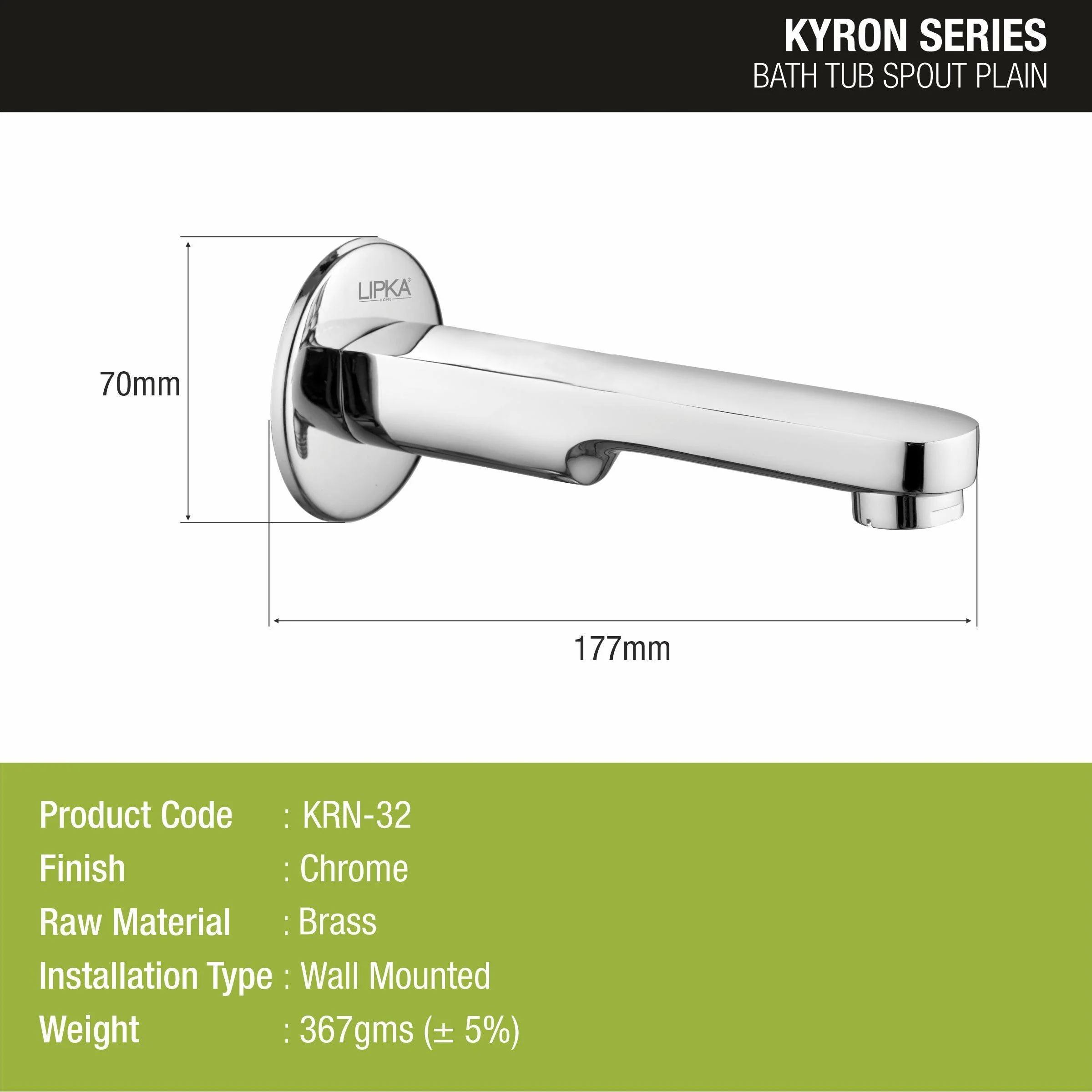 Kyron Bathtub Spout Brass Faucet- LIPKA - Image 2