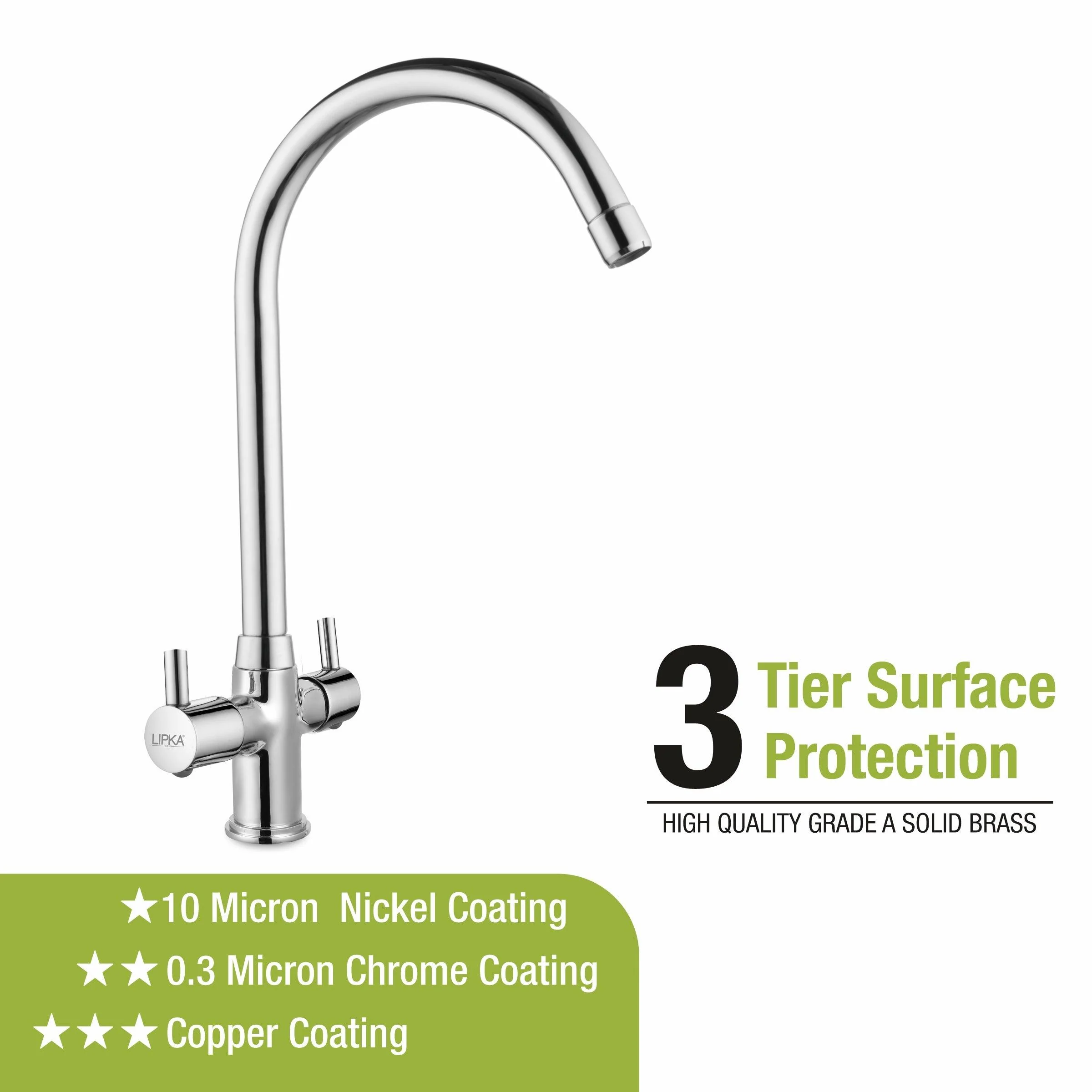 Kyron Centre Hole Basin Mixer Brass Faucet with Round Swivel Spout (20 Inches) - LIPKA - Image 4